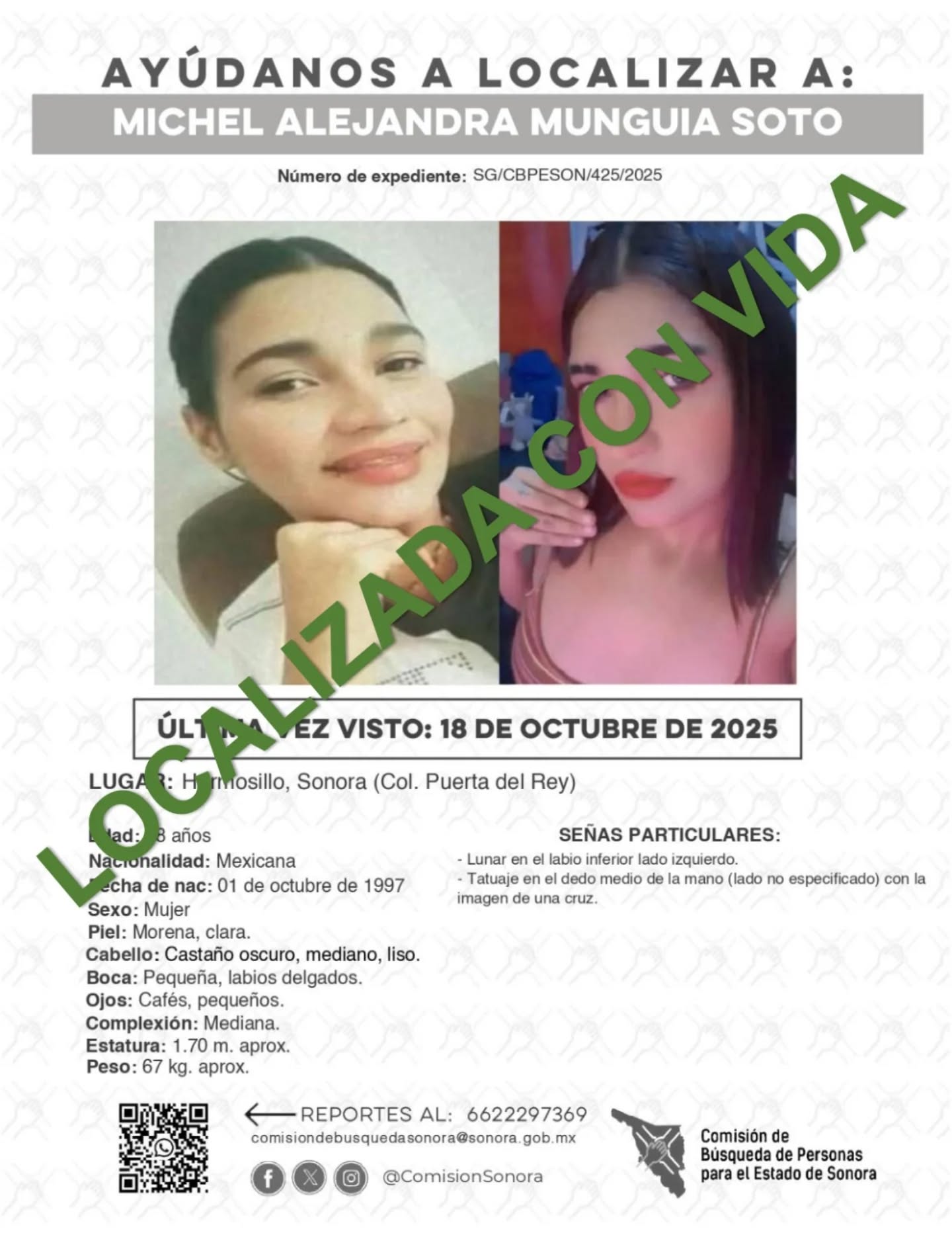 MICHEL ALEJANDRA MUNGUIA SOTO - LOCALIZADA CON VIDA