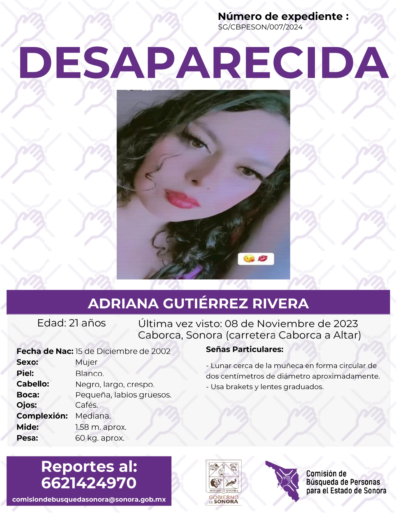 ADRIANA GUTIÉRREZ RIVERA - DESAPARECIDA