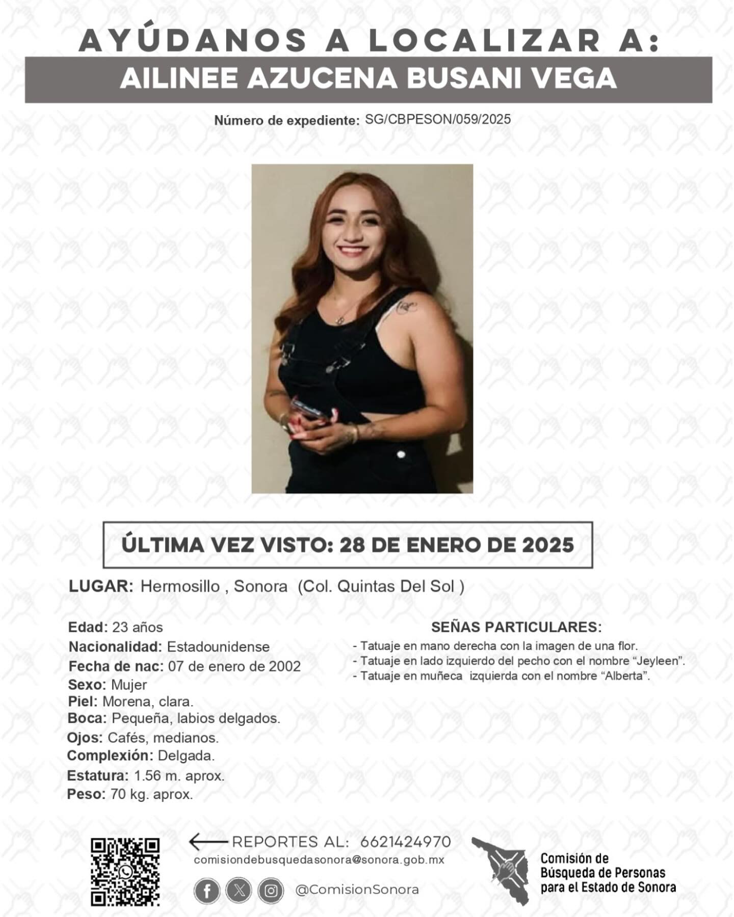 AILINEE AZUCENA BUSANI VEGA - DESAPARECIDA