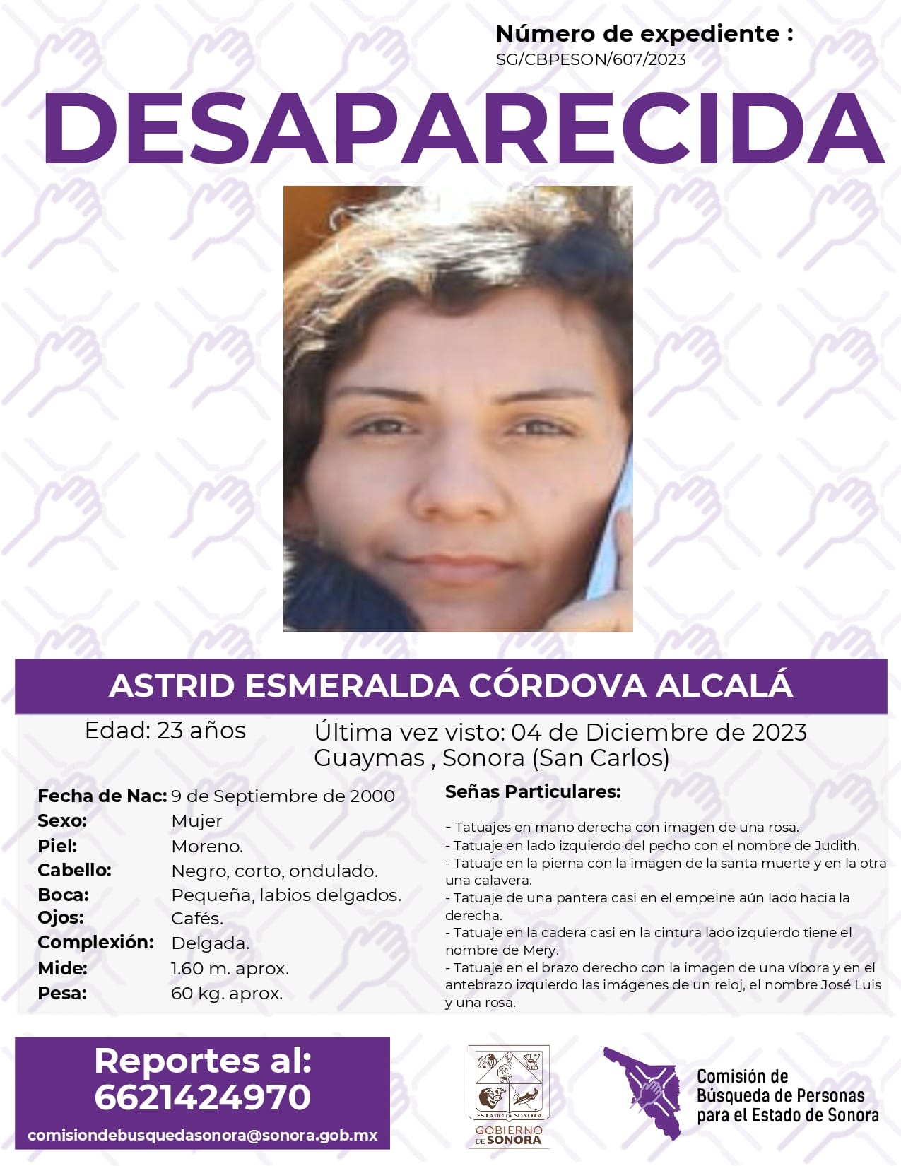 ASTRID ESMERALDA CÓRDOBA ALCALÁ - DESAPARECIDA