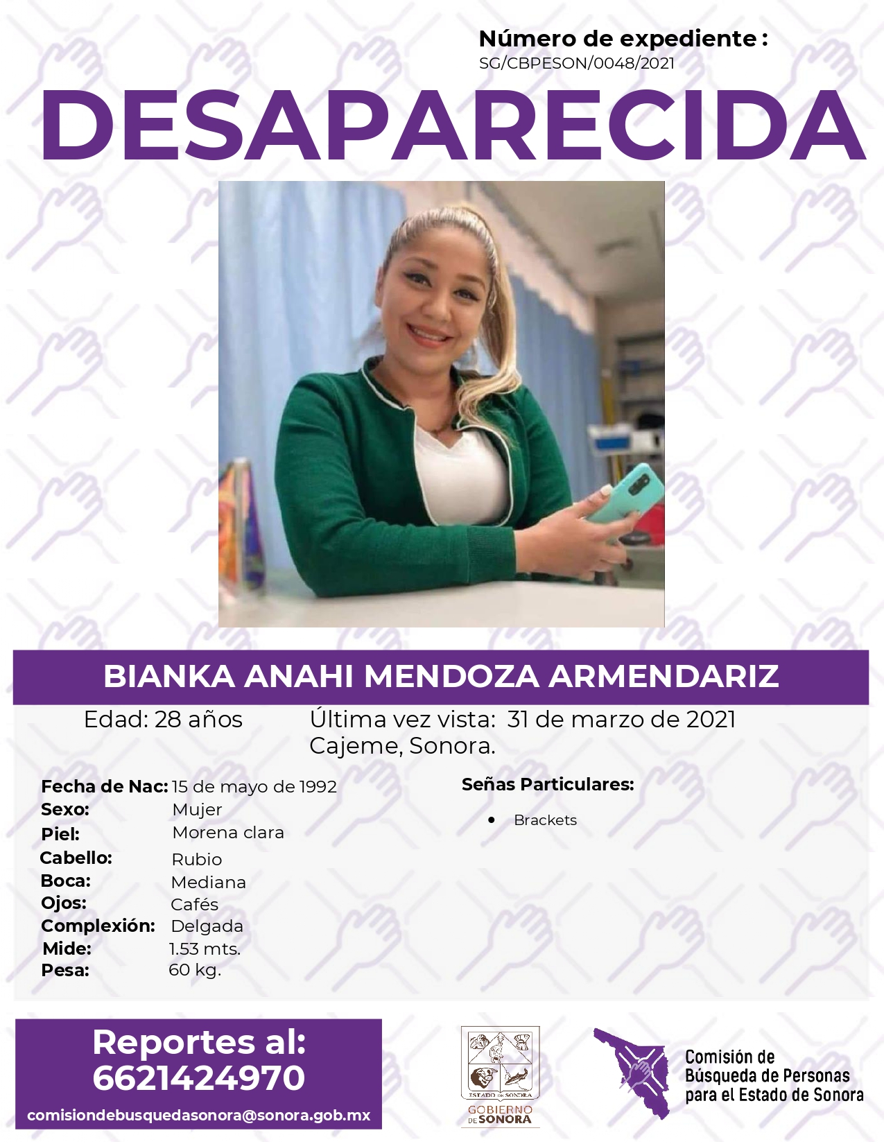 BIANKA ANAHI MENDOZA ARMENDARIZ - DESAPARECIDA