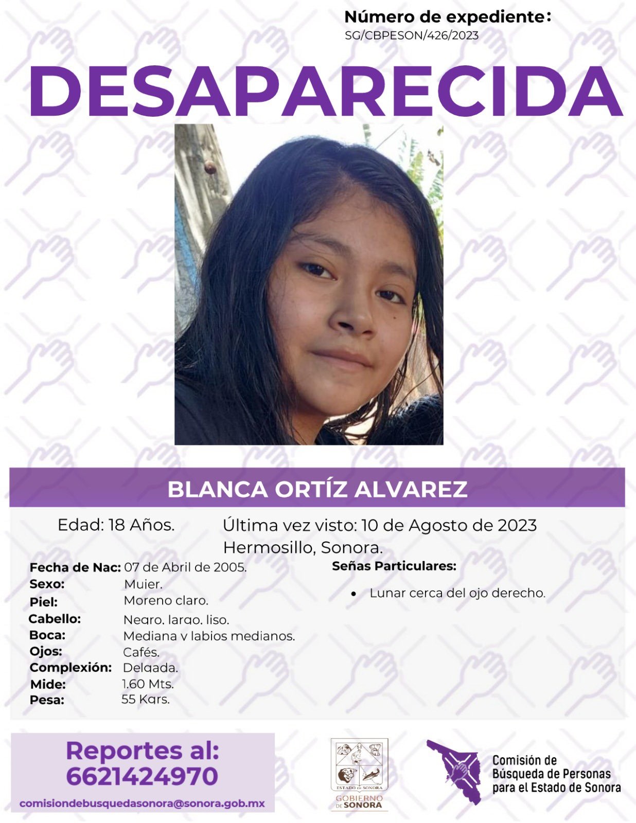 BLANCA ORTIZ ALVAREZ - DESAPARECIDA