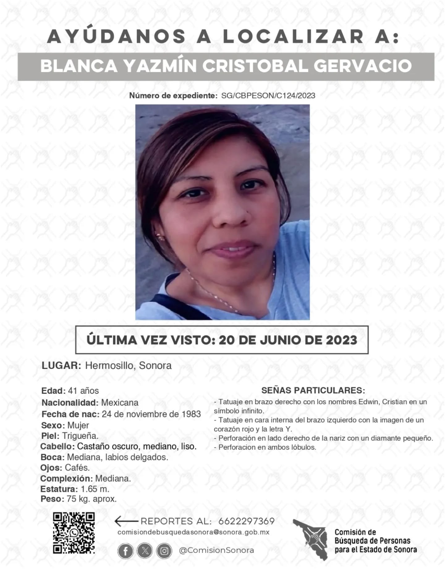 BLANCA YAZMÍN CRISTOBAL GERVACIO - DESAPARECIDA