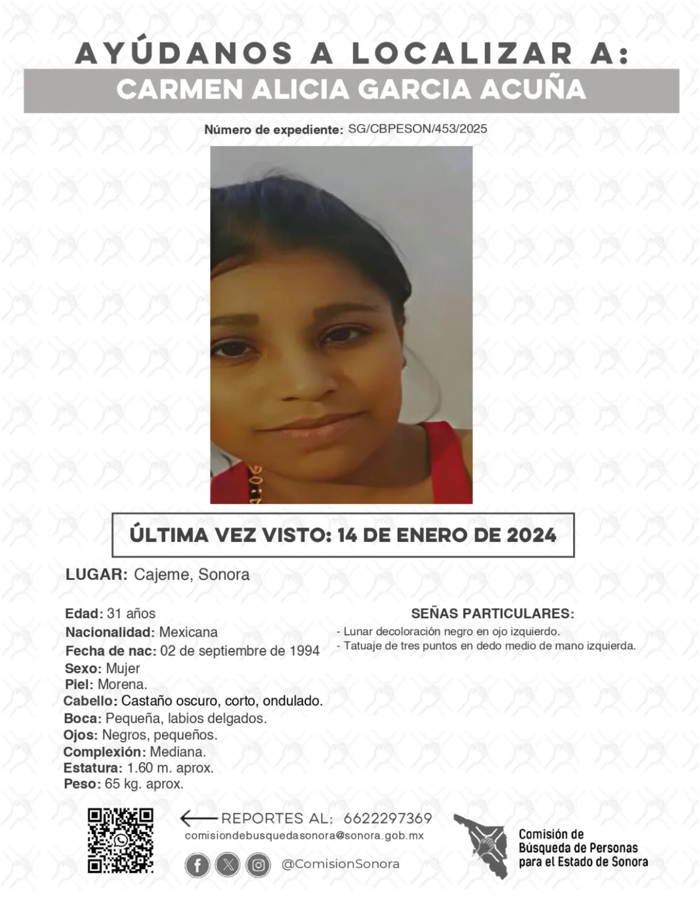 CARMEN ALICIA GARCIA ACUÑA - DESAPARECIDA