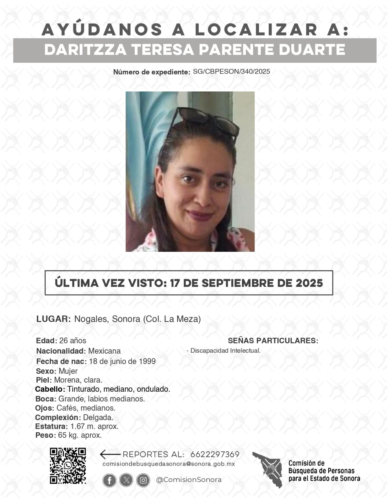 DARITZZA TERESA PARENTE DUARTE - DESAPARECIDA