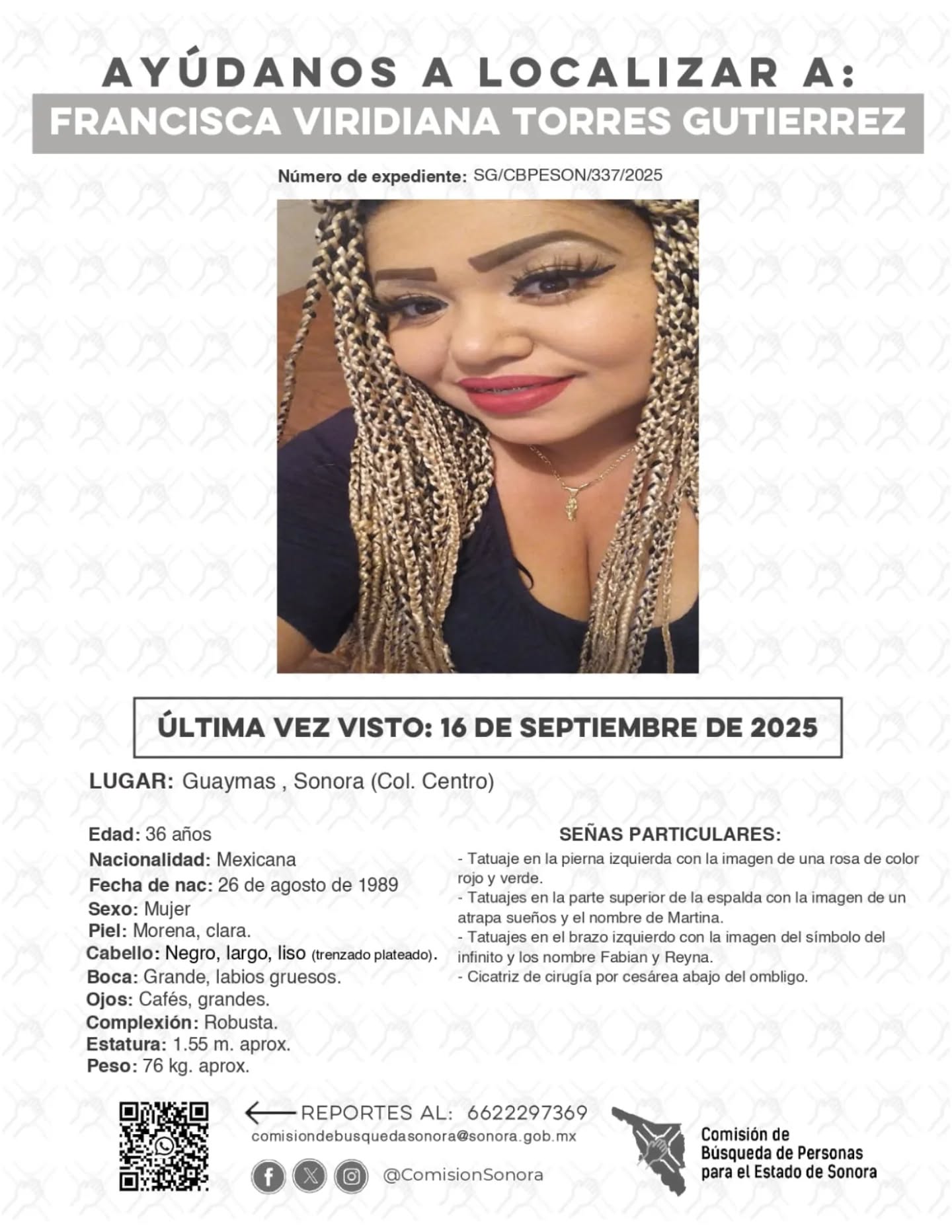 FRANCISCA VIRIDIANA TORRES GUTIERREZ - DESAPARECIDA