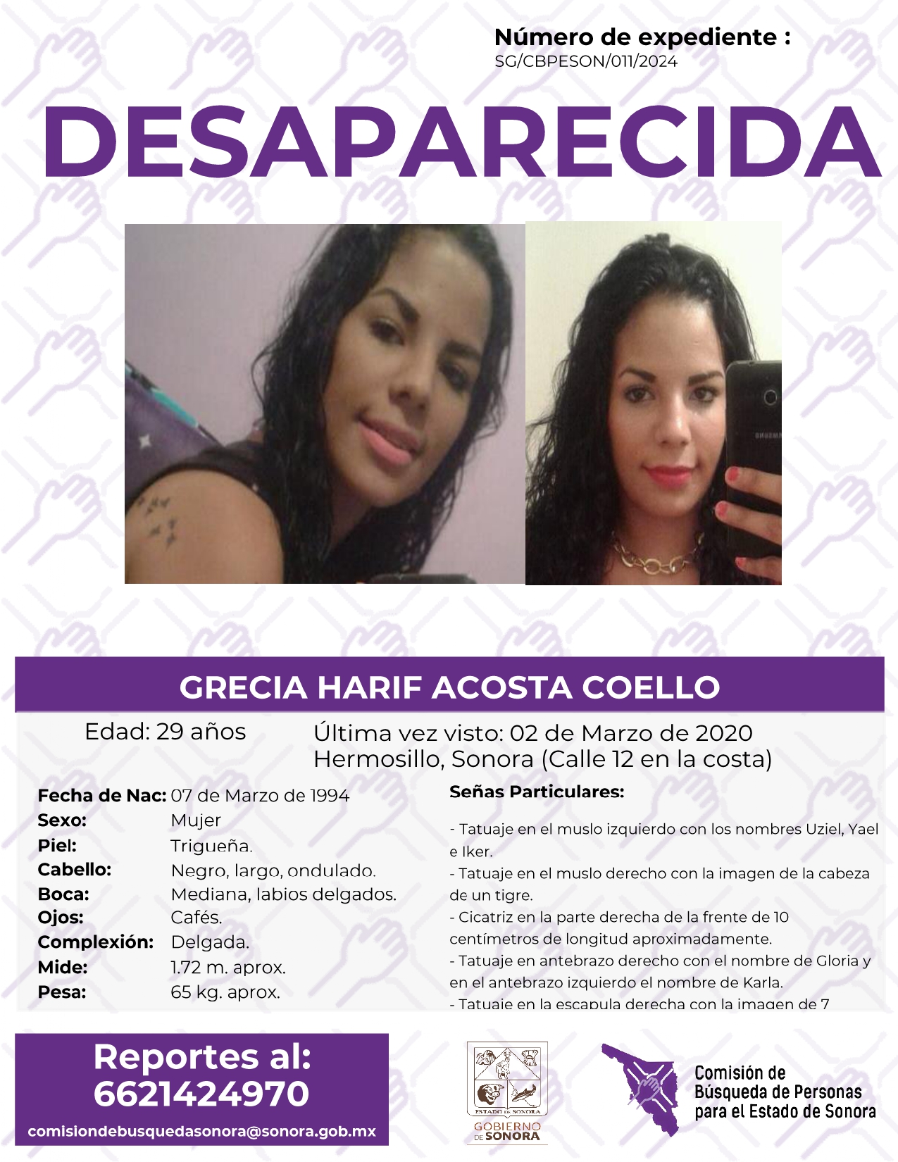 GRECIA HARIF ACOSTA COELLO - DESAPARECIDA