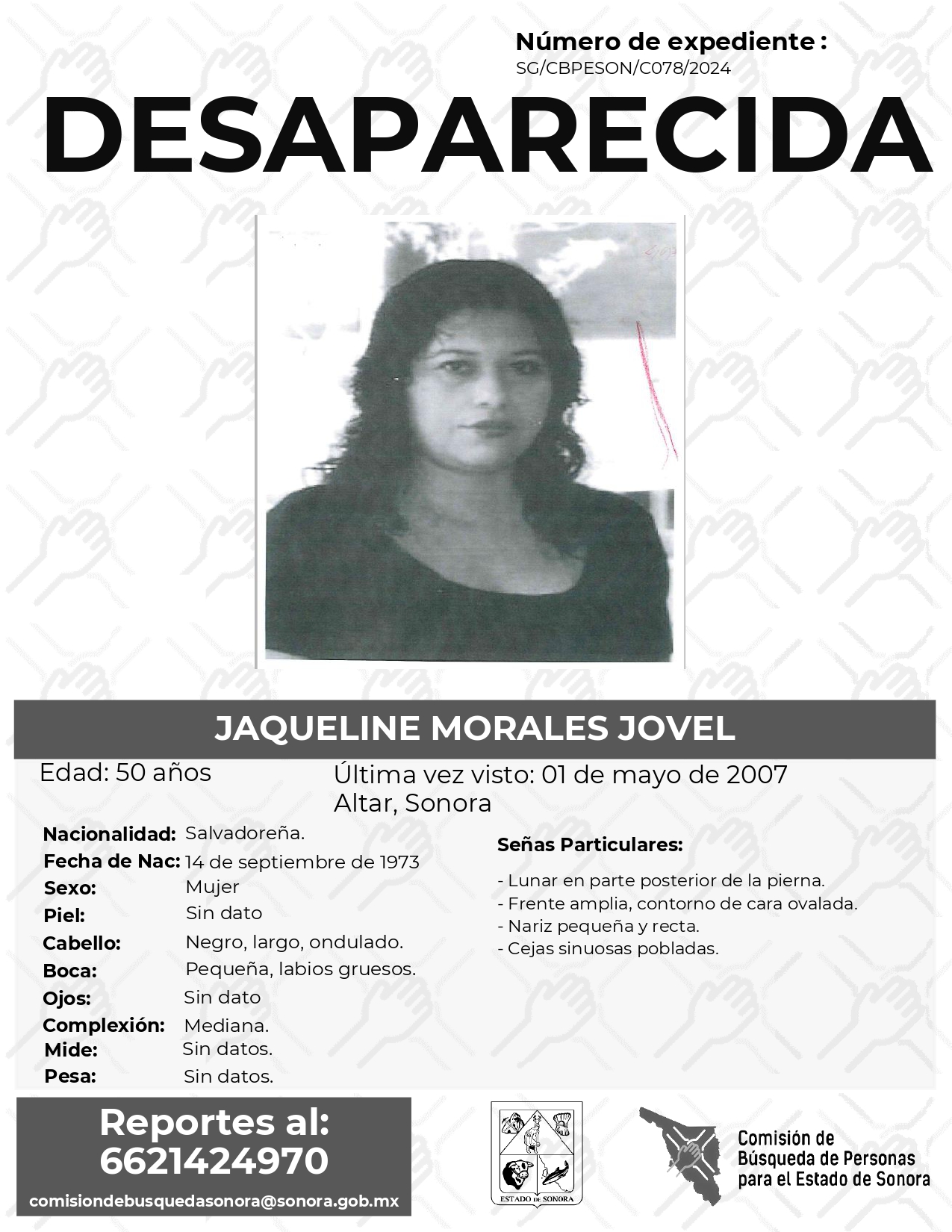 JAQUELINE MORALES JOVEL - DESAPARECIDO