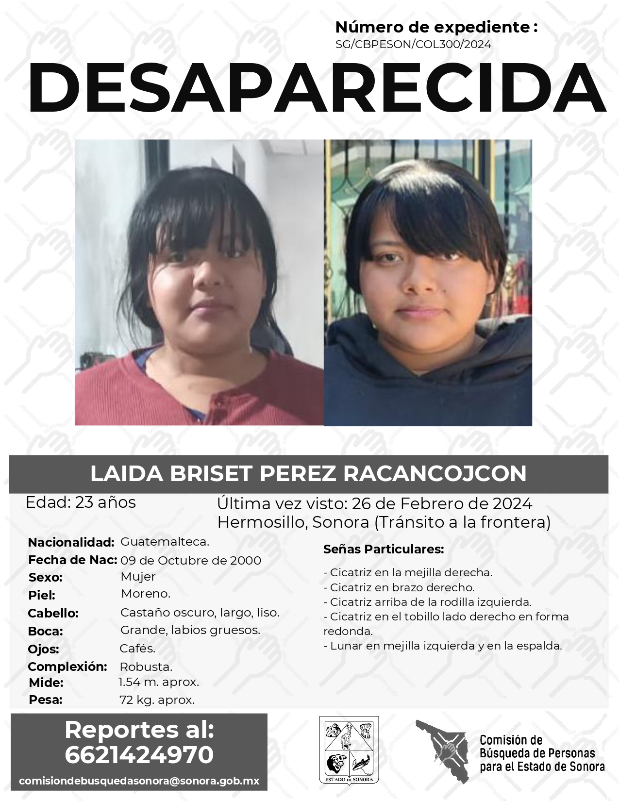 LAIDA BRISET PEREZ RACANCOJON - DESAPARECIDA