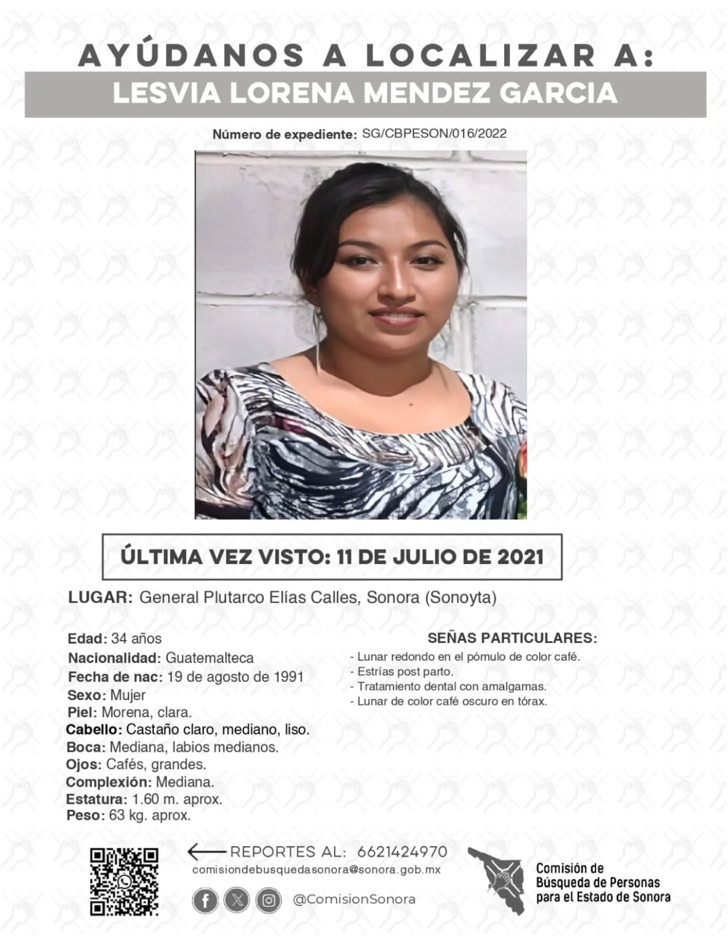 LESVIA LORENA MENDEZ GARCIA - DESAPARECIDA