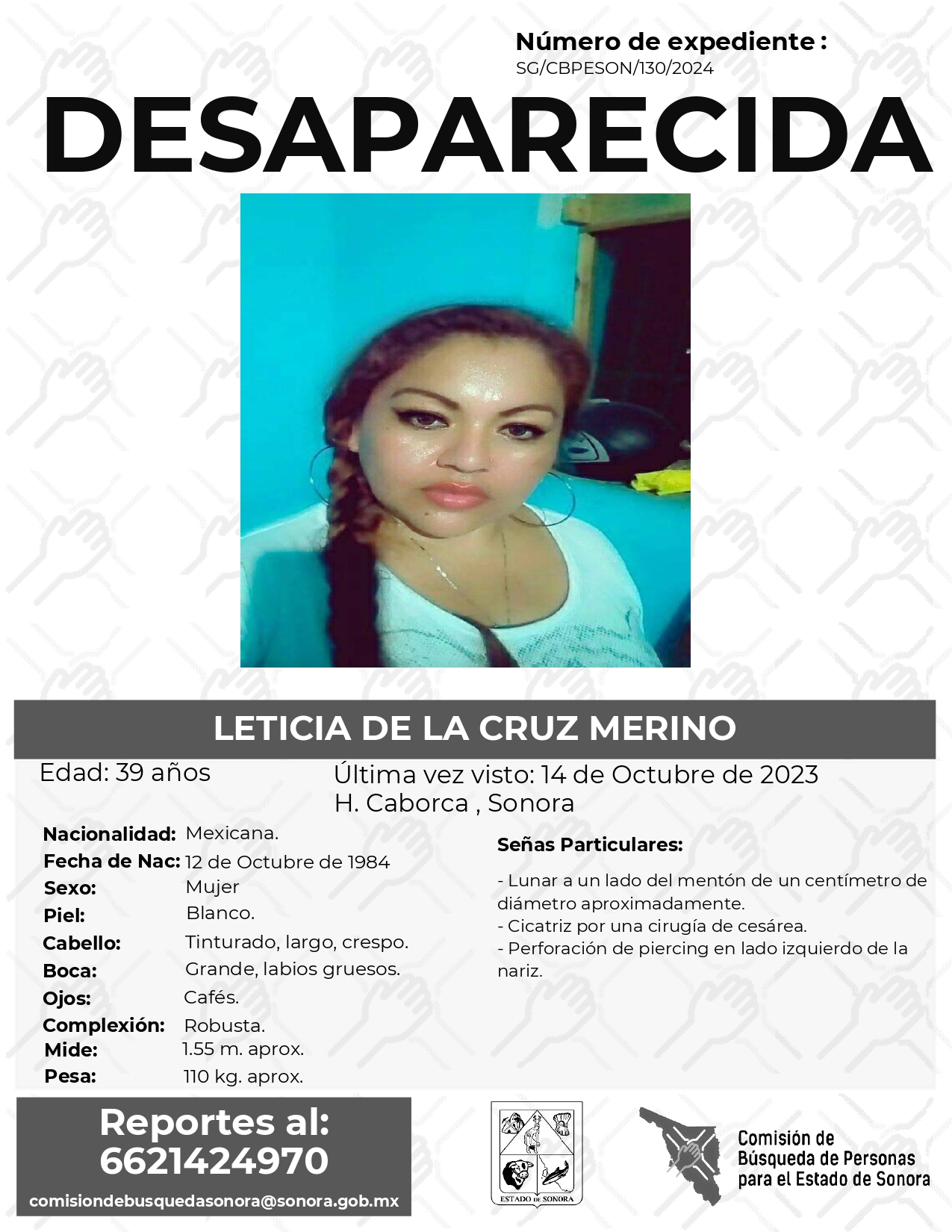 LETICIA DE LA CRUZ MERINO - DESAPARECIDA