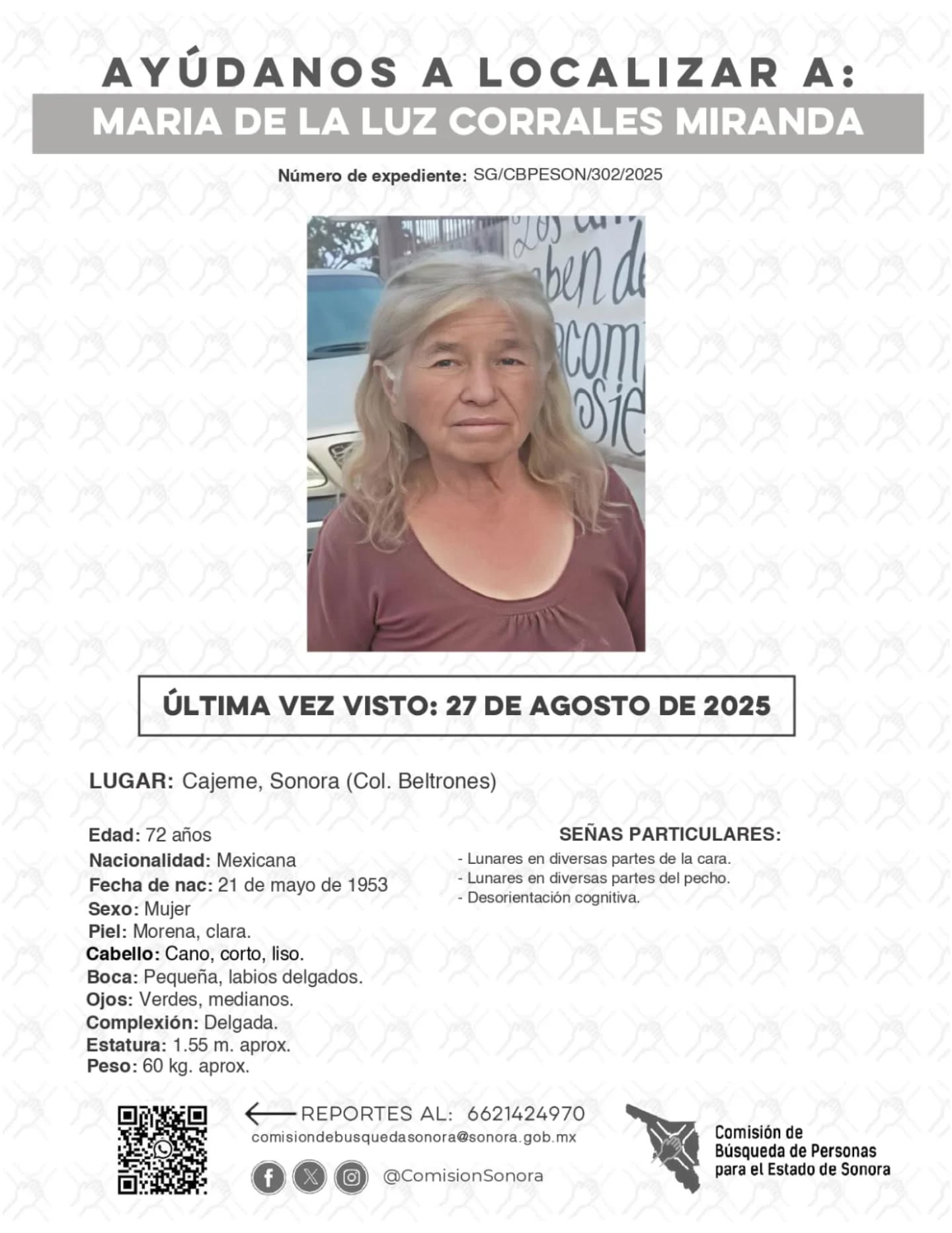 MARIA DE LA LUZ CORRALES MIRANDA - DESAPARECIDA