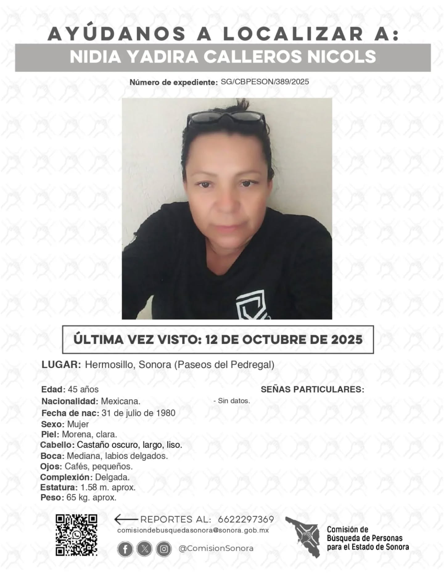 NIDIA YADIRA CALLEROS NICOLS - DESAPARECIDA