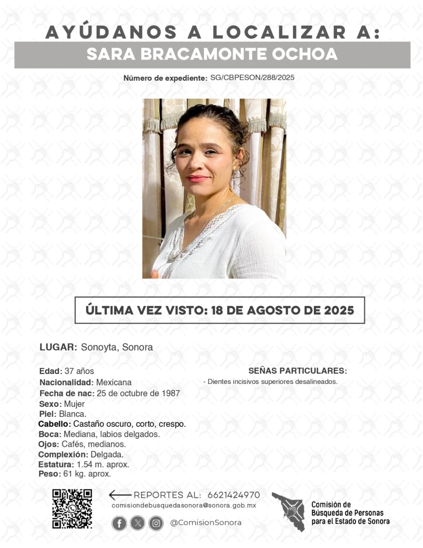 SARA BRACAMONTE OCHOA - DESAPARECIDA