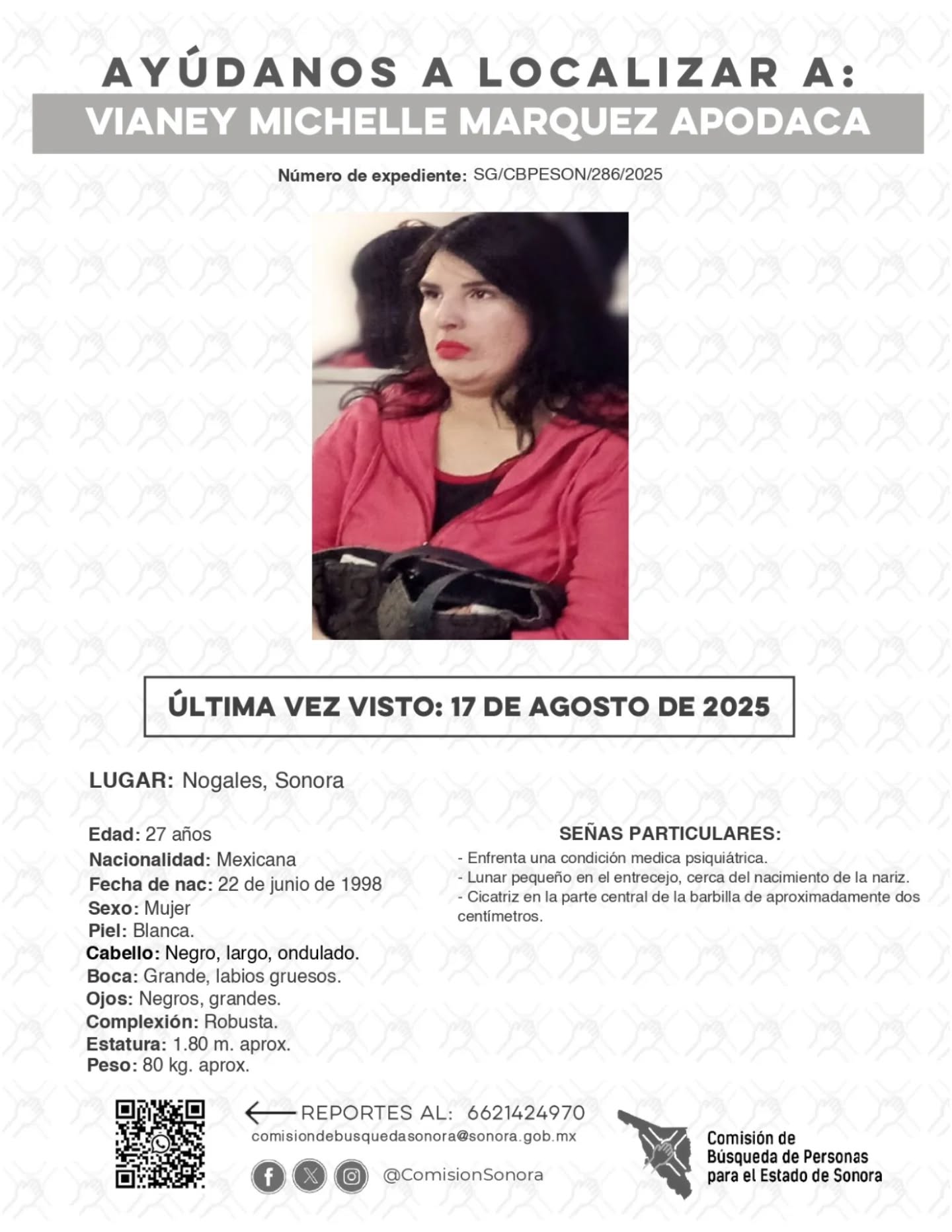 VIANEY MICHELLE MARQUEZ APODACA - DESAPARECIDA