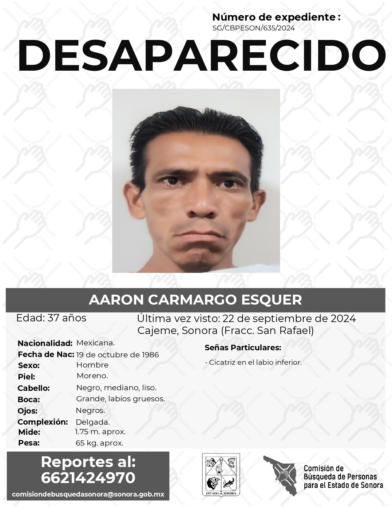 AARON CARMARGO ESQUER - DESAPARECIDO