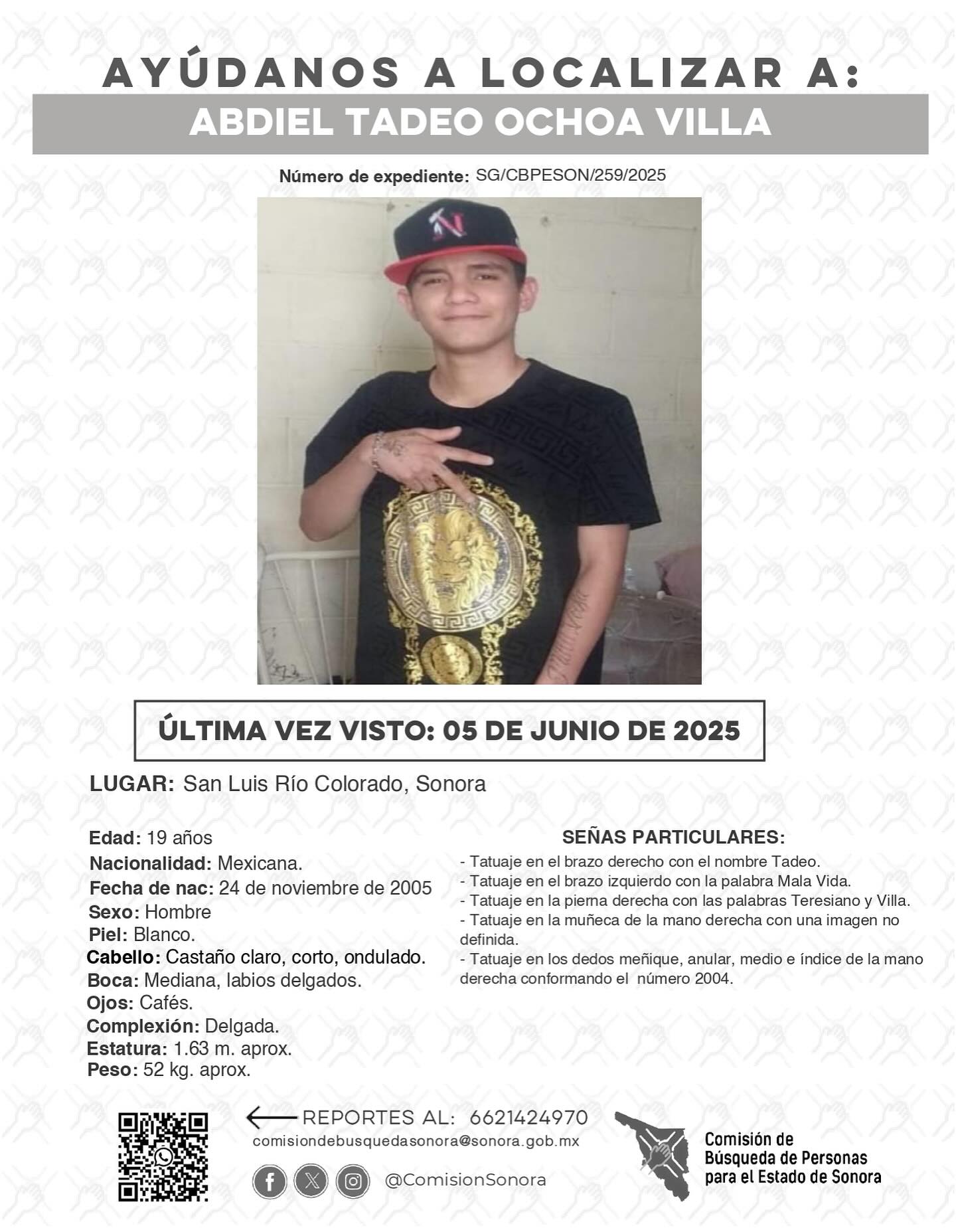 ABDIEL TADEO OCHOA VILLA - DESAPARECIDO