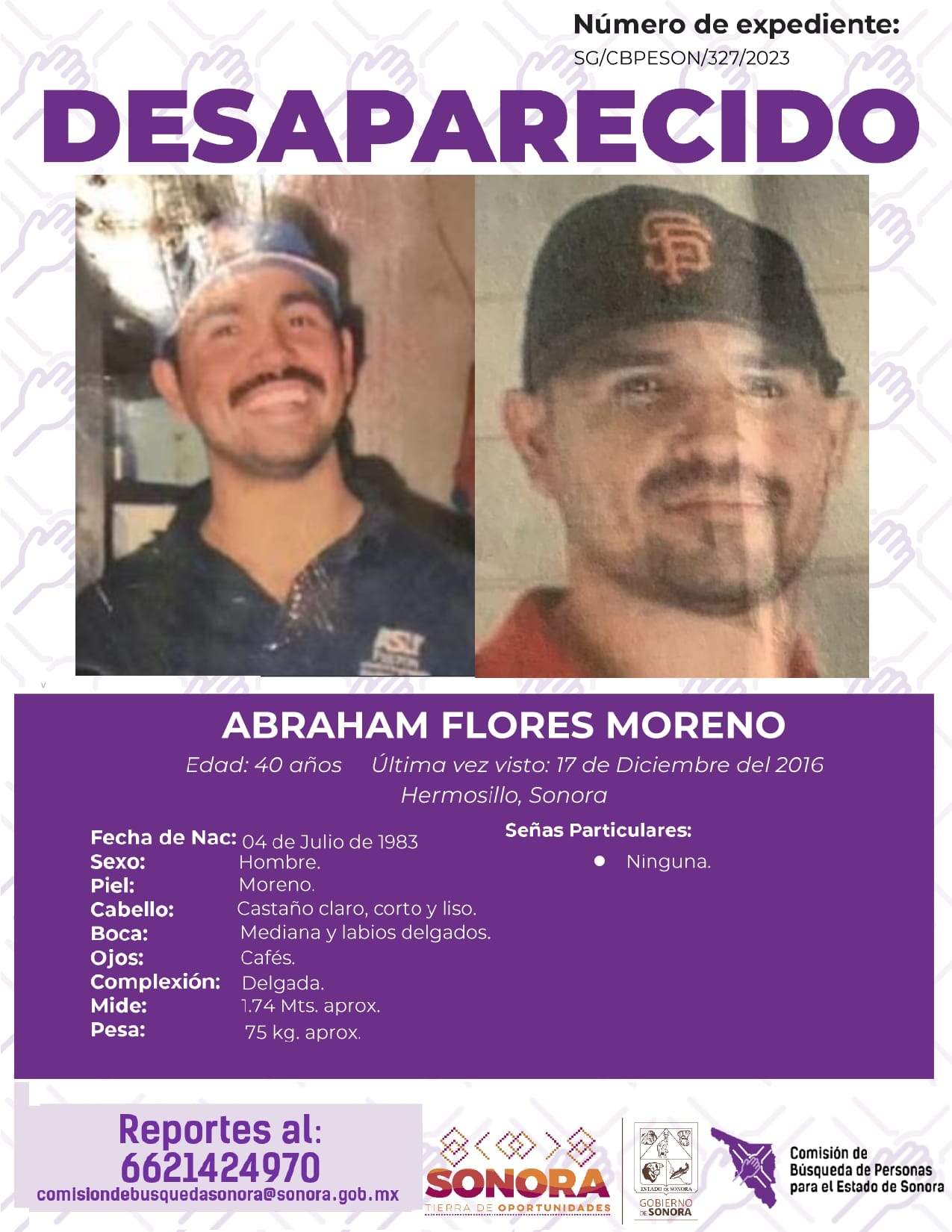 ABRAHAM FLORES MORENO - DESAPARECIDO
