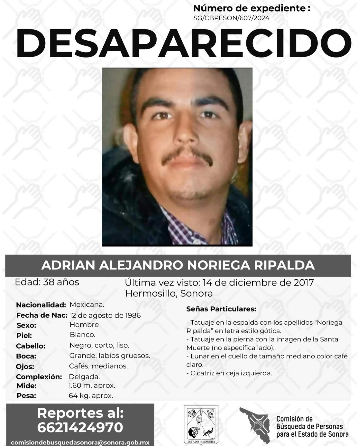 ADRIAN ALEJANDRO NORIEGA RIPALDA - DESAPARECIDO