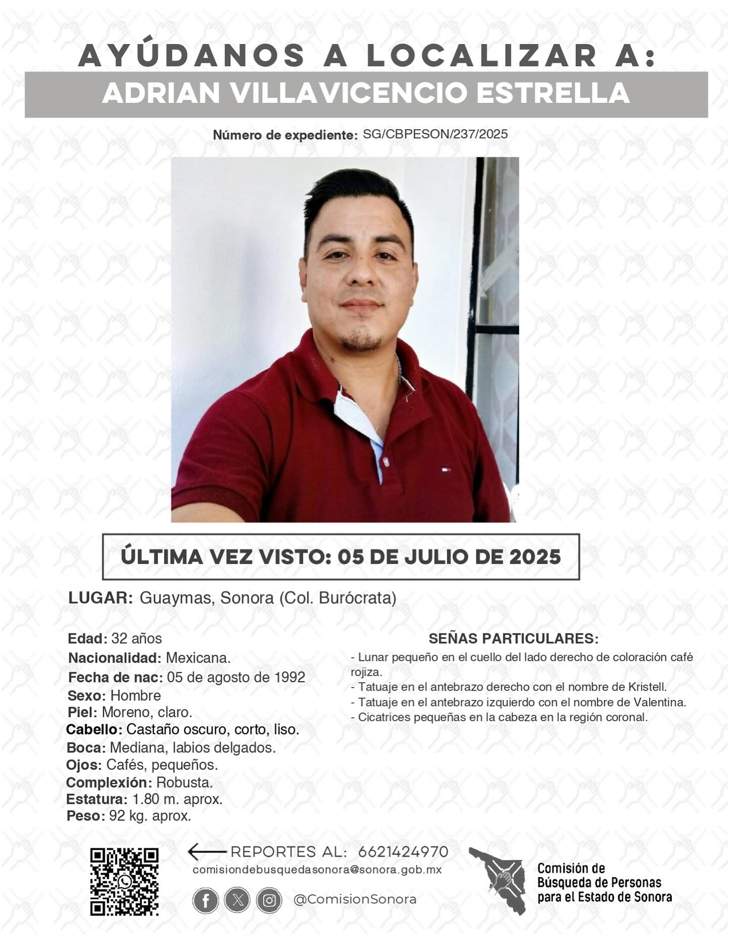 ADRIAN VILLAVICENCIO ESTRELLA - DESAPARECIDO