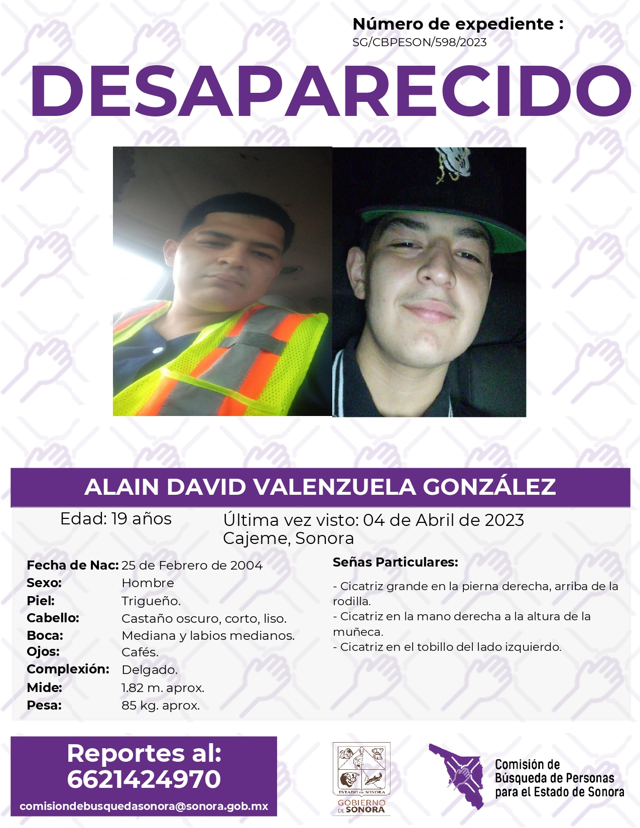 ALAIN DAVID VALENZUELA GONZÁLEZ - DESAPARECIDO