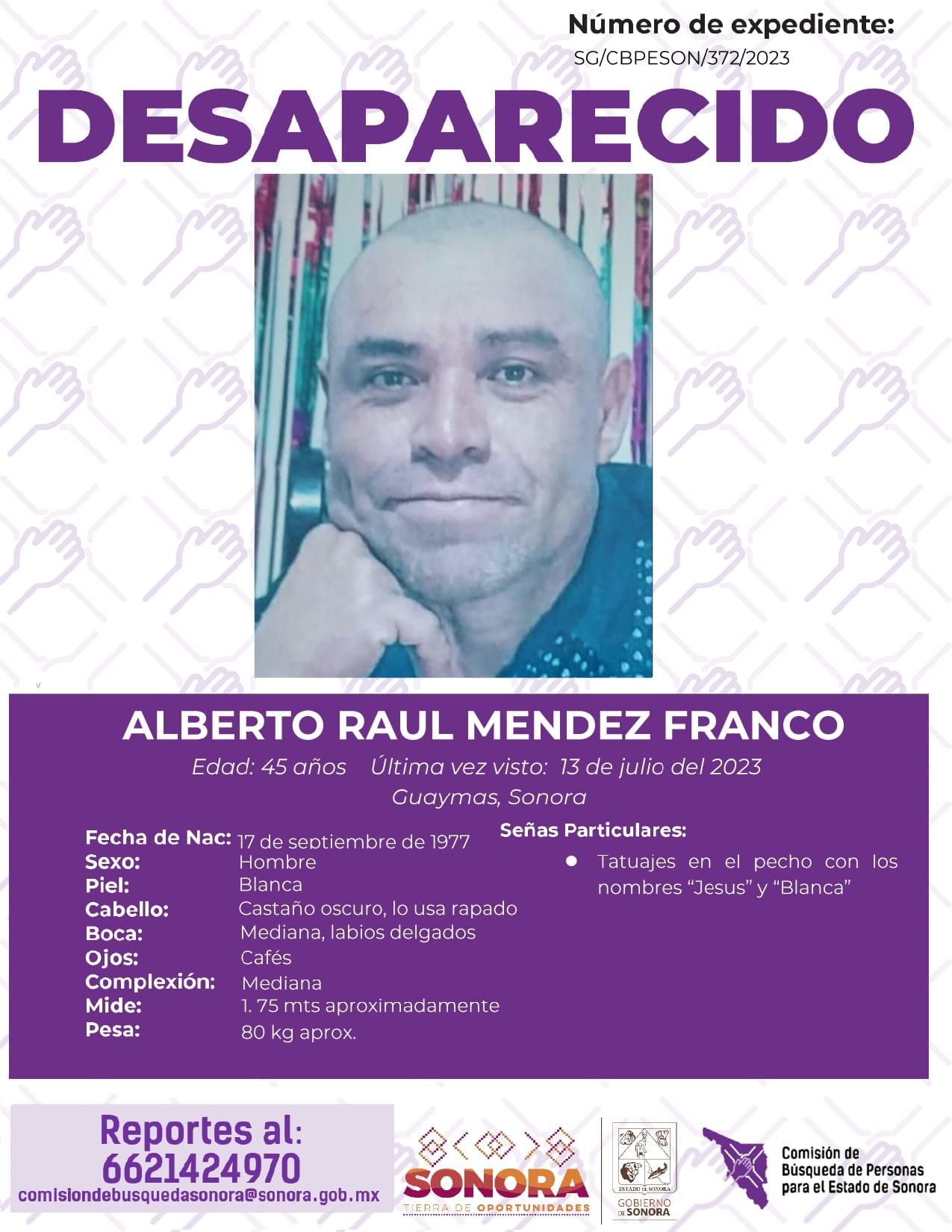 ALBERTO RAUL MENDEZ FRANCO - DESAPARECIDO