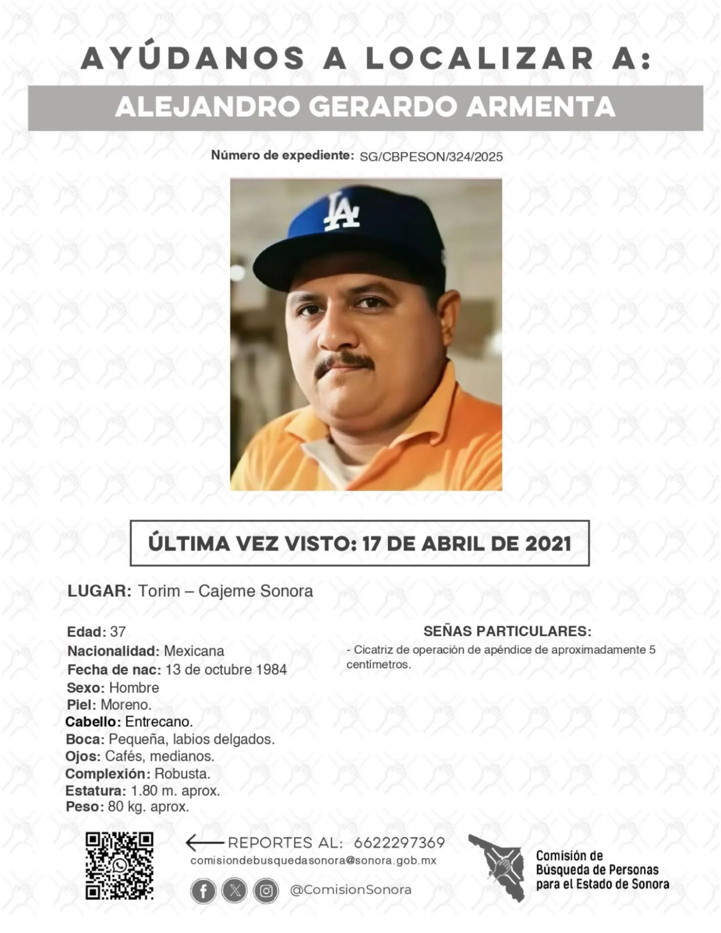 ALEJANDRO GERARDO ARMENTA - DESAPARECIDO