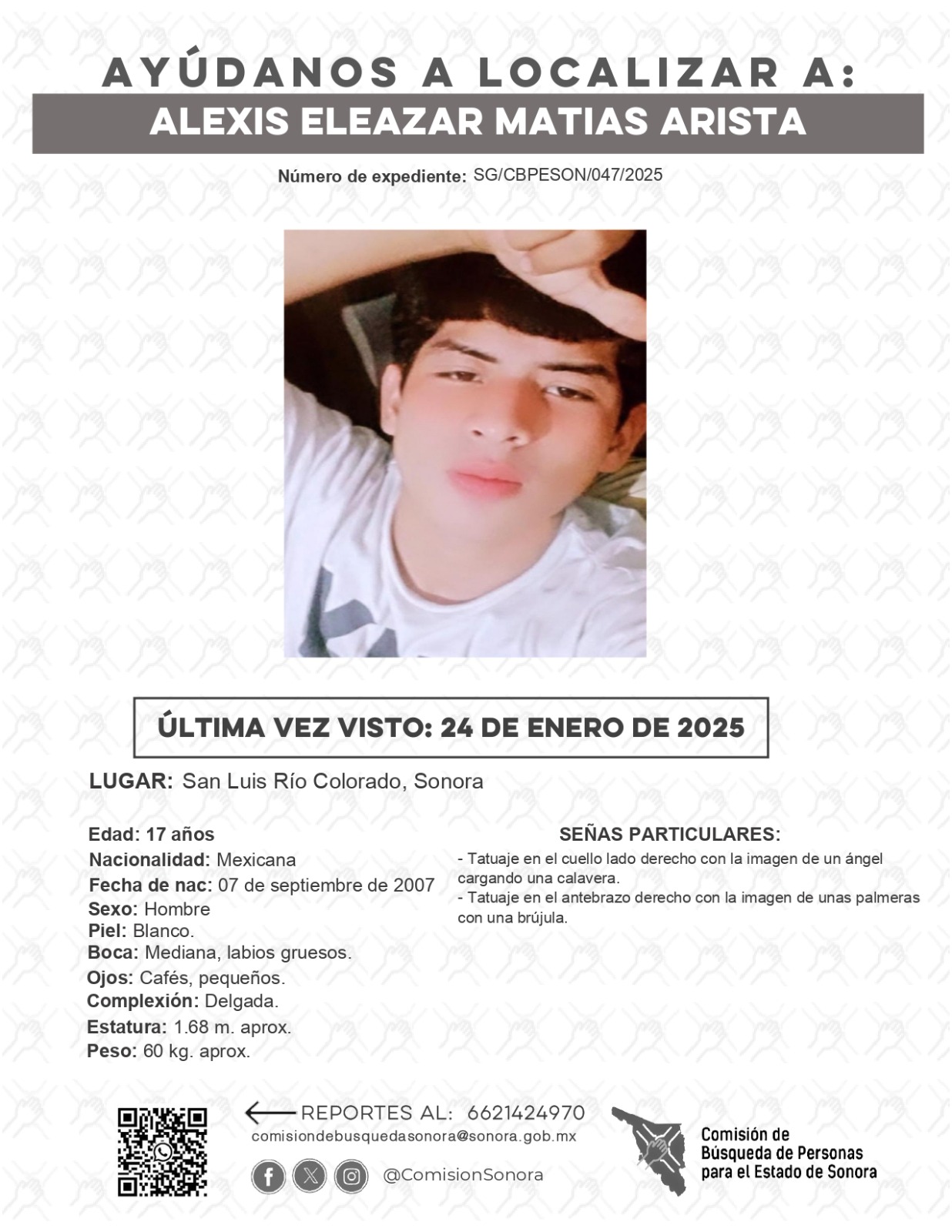 ALEXIS ELEAZAR MATIAS ARISTA - DESAPARECIDO