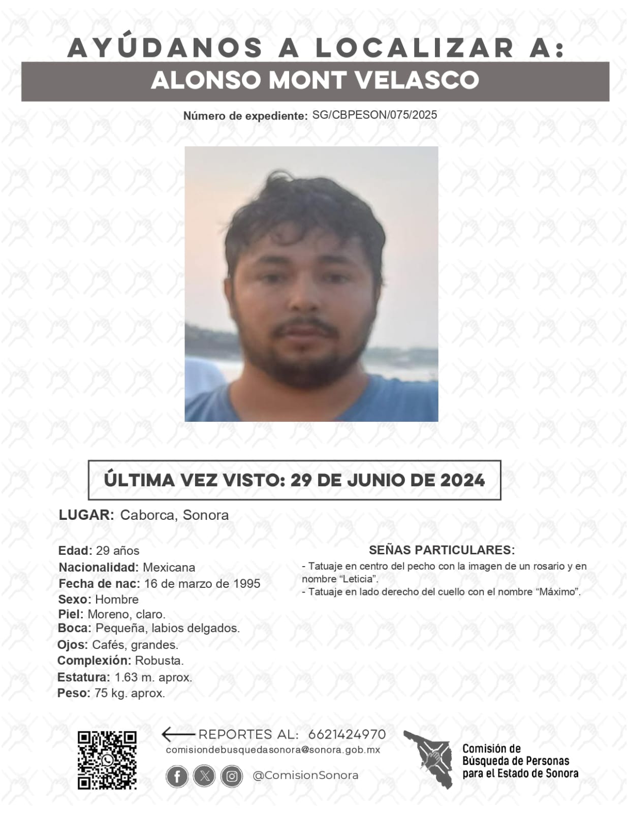 ALONSO MONT VELASCO - DESAPARECIDO