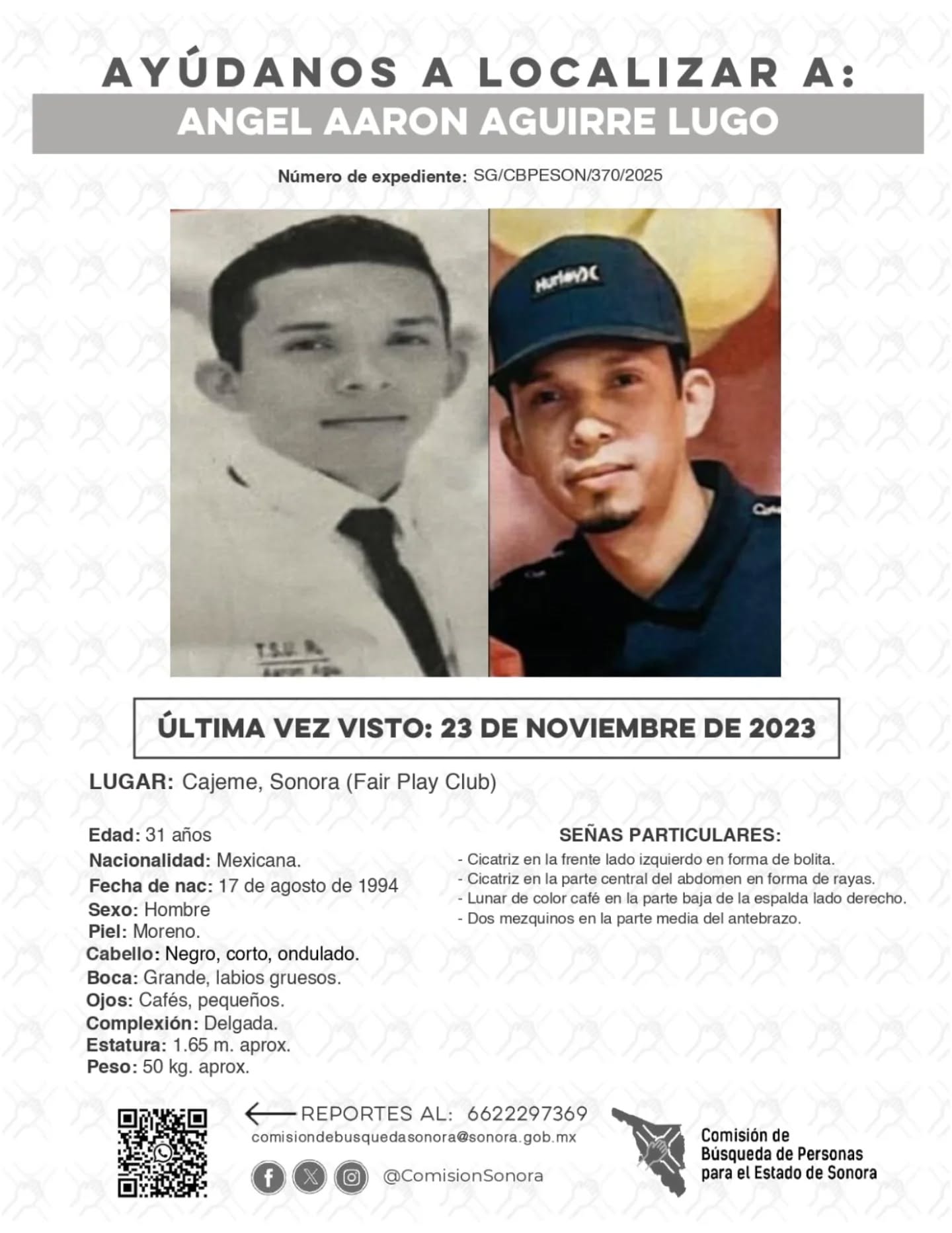 ANGEL AARON AGUIRRE LUGO - DESAPARECIDO