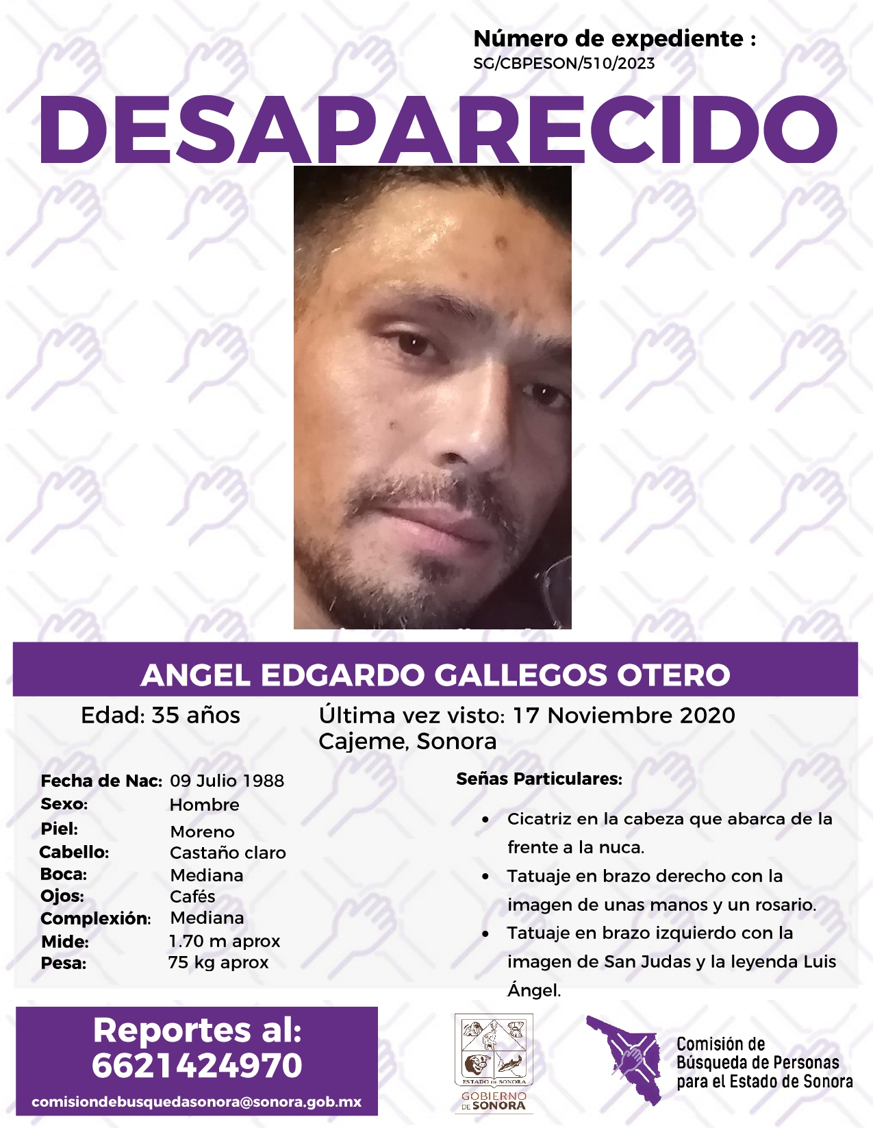 ANGEL EDGARDO GALLEGOS OTERO - DESAPARECIDO
