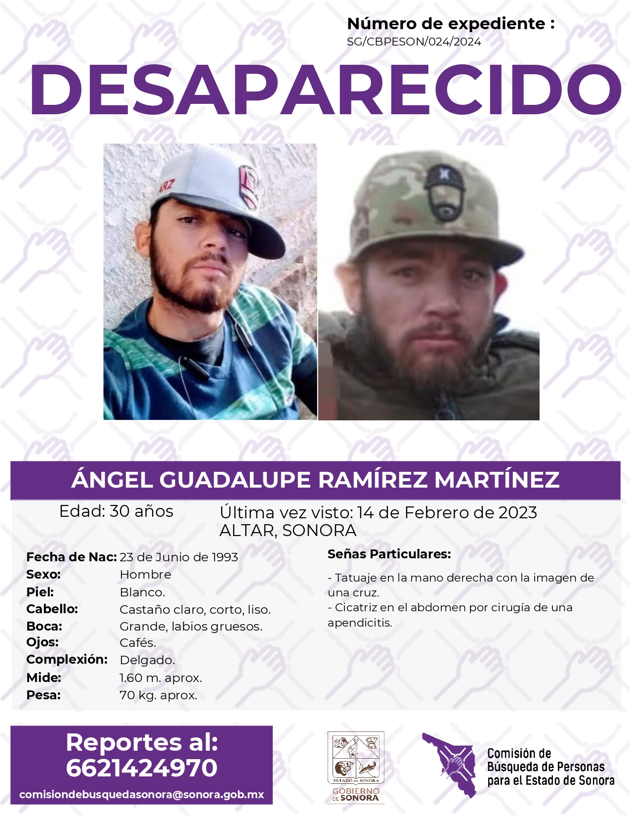 ÁNGEL GUADALUPE RAMÍREZ MARTÍNEZ - DESAPARECIDO