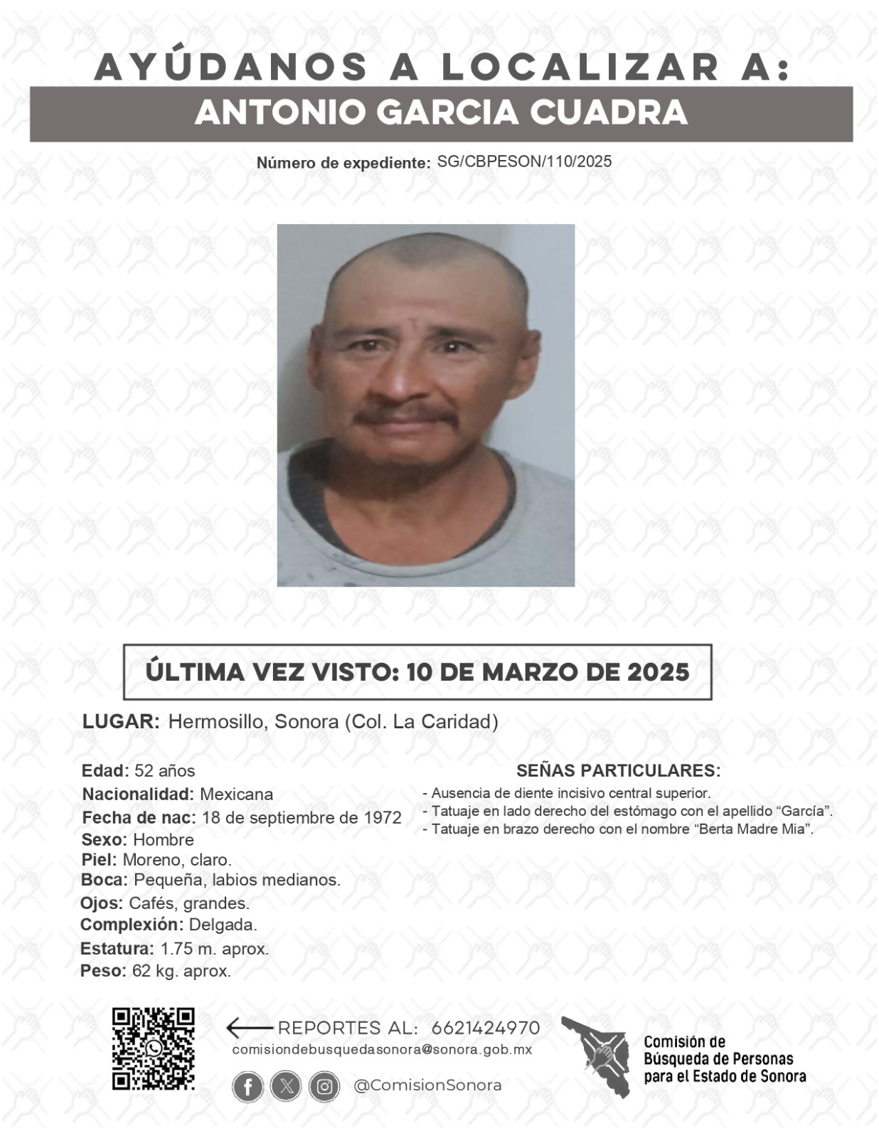 ANTONIO GARCIA CUADRA - DESAPARECIDO