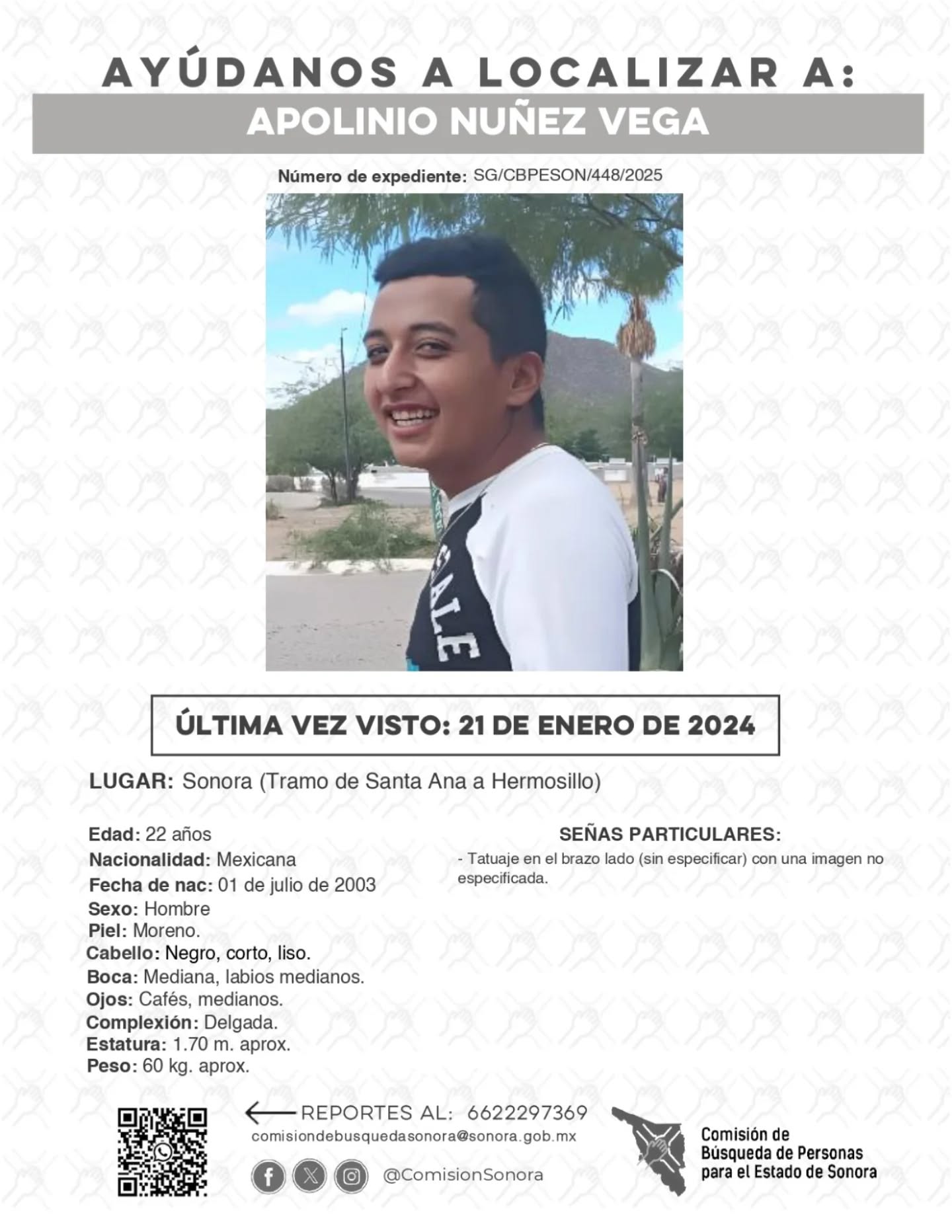 APOLINO NUÑEZ VEGA - DESAPARECIDO