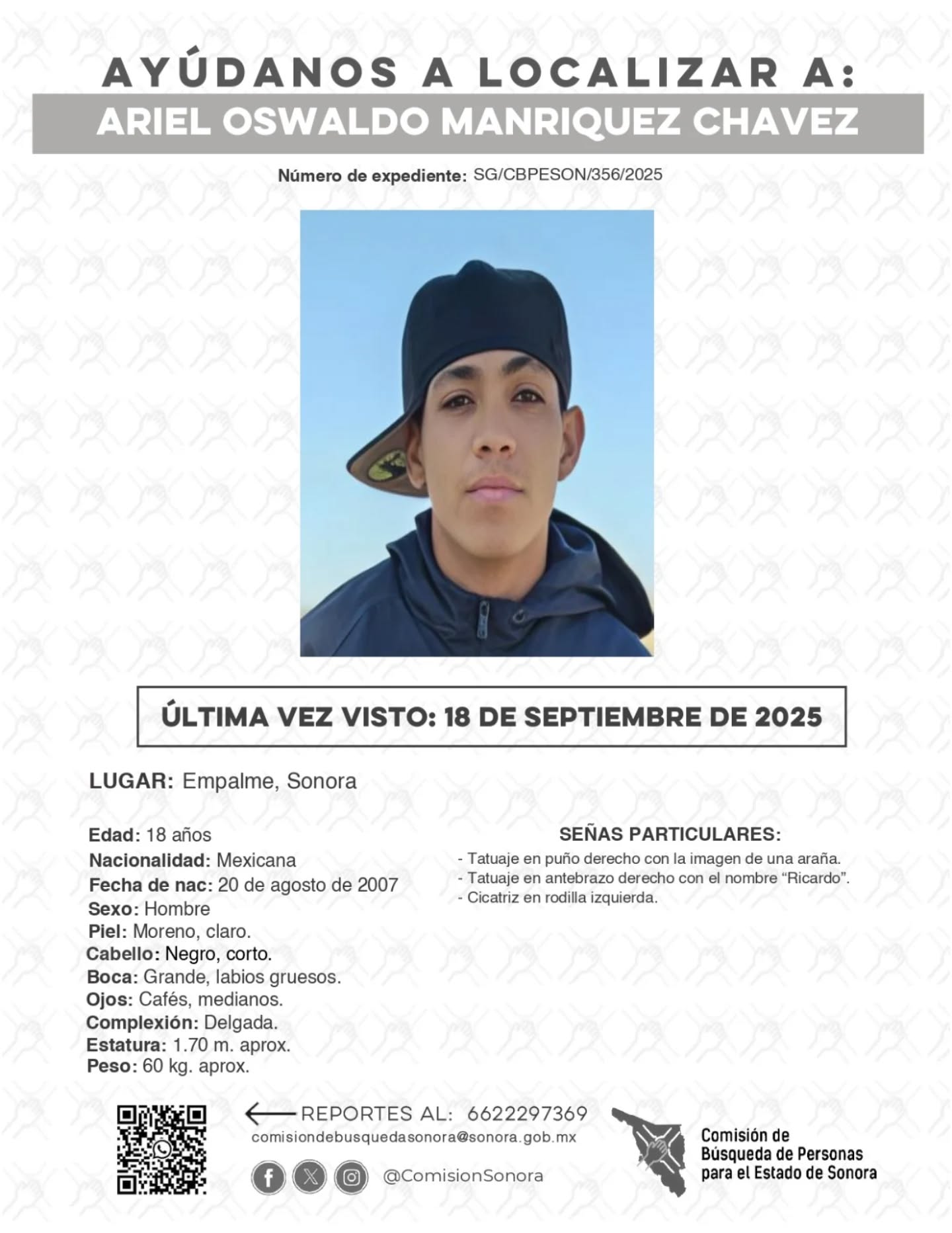 ARIEL OSWALDO MANRIQUEZ CHAVEZ - DESAPARECIDO