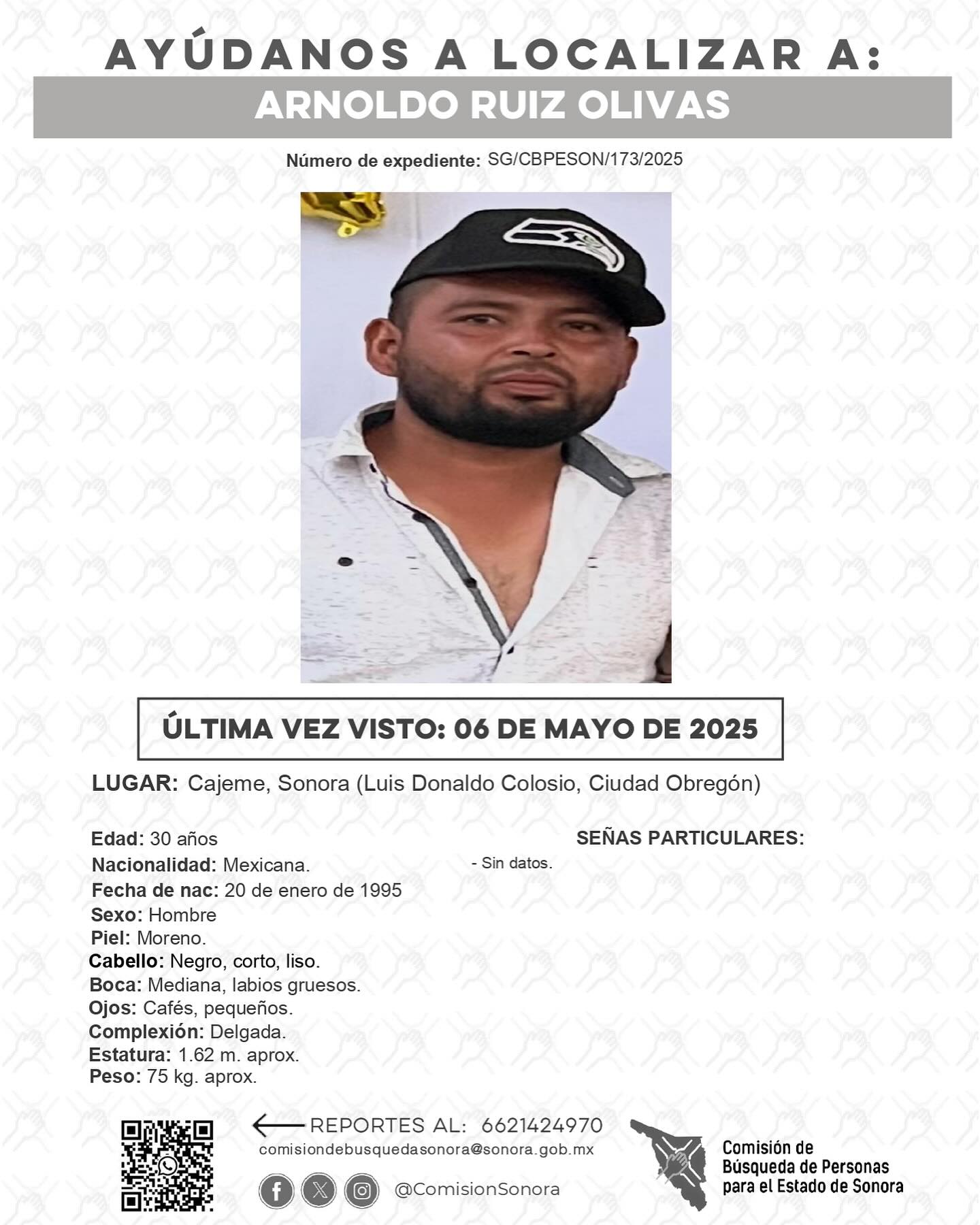 ARNOLDO RUIZ OLIVAS - DESAPARECIDO