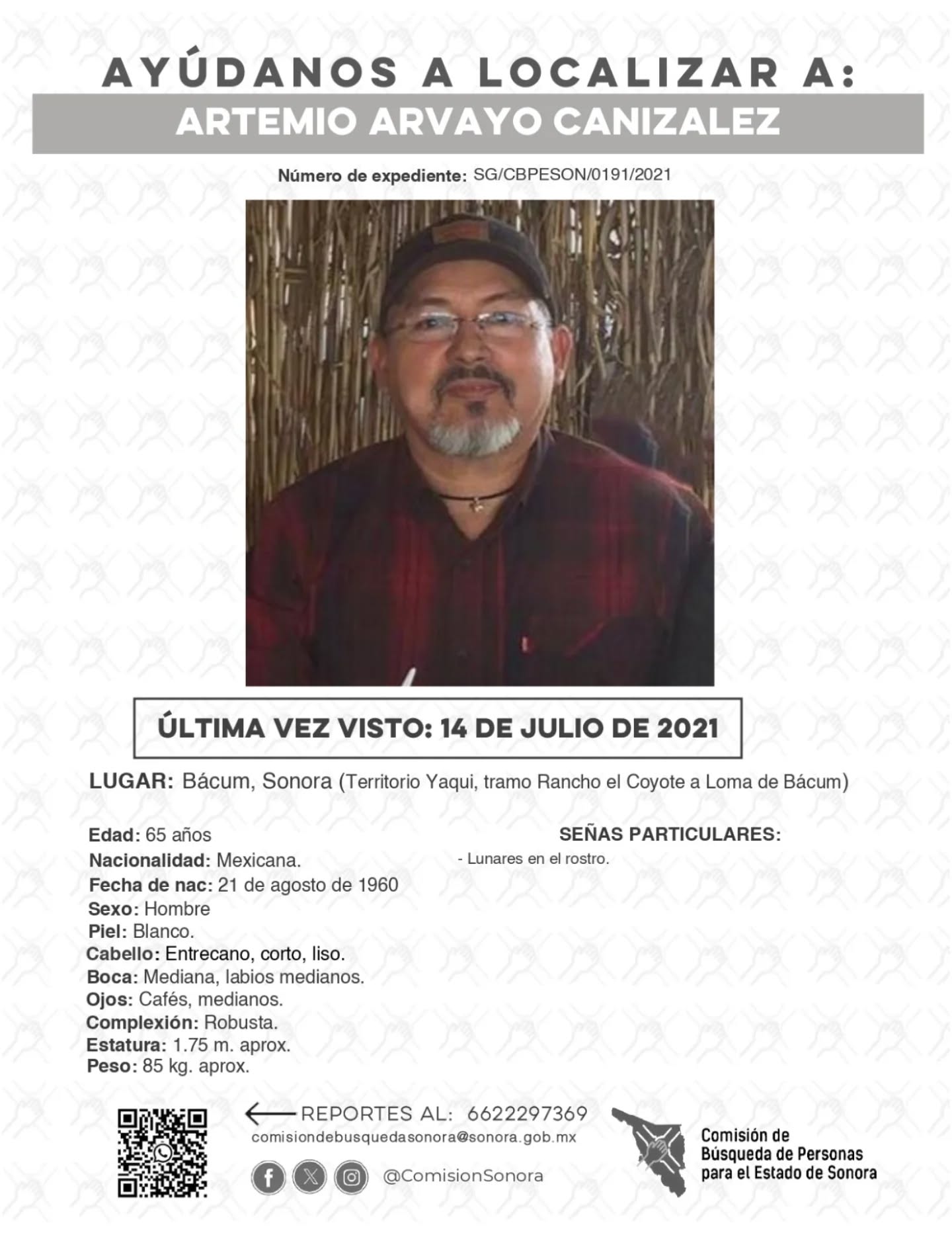 ARTEMIO ARVAYO CANIZALEZ - DESAPARECIDO