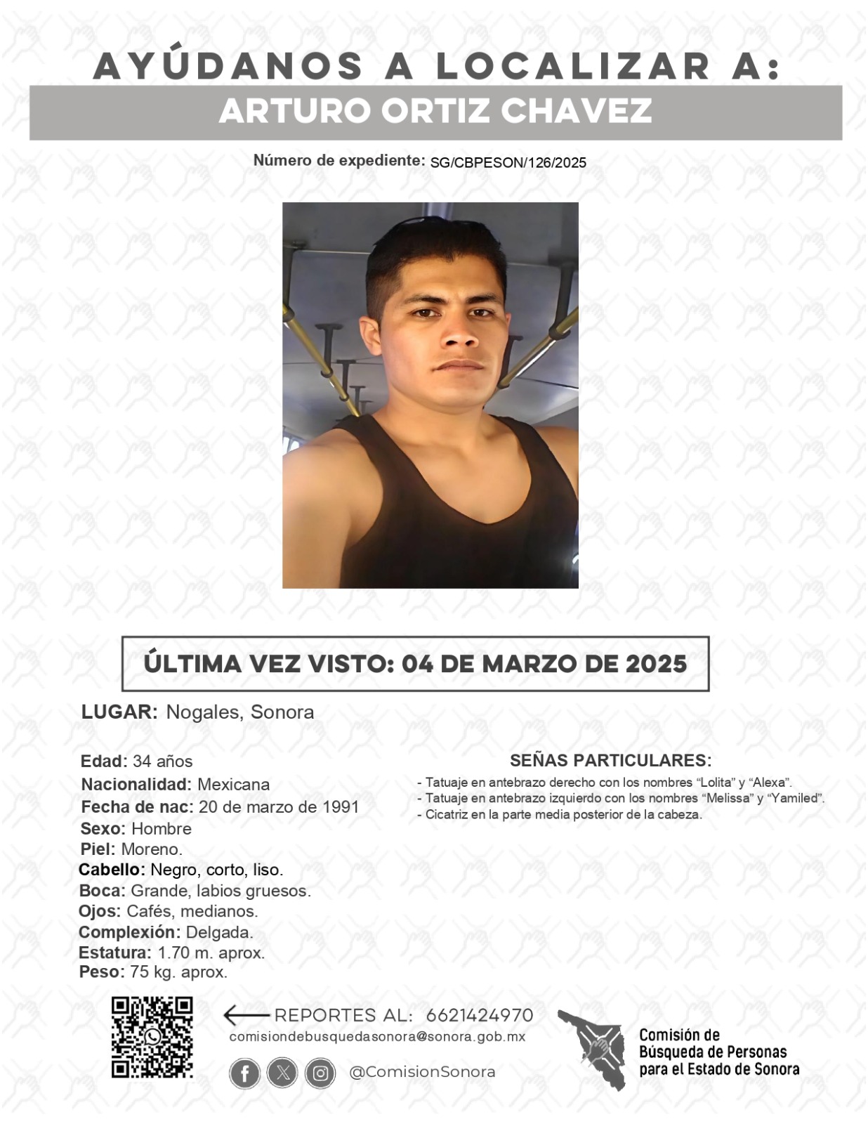 ARTURO ORTIZ CHAVEZ - DESAPARECIDO