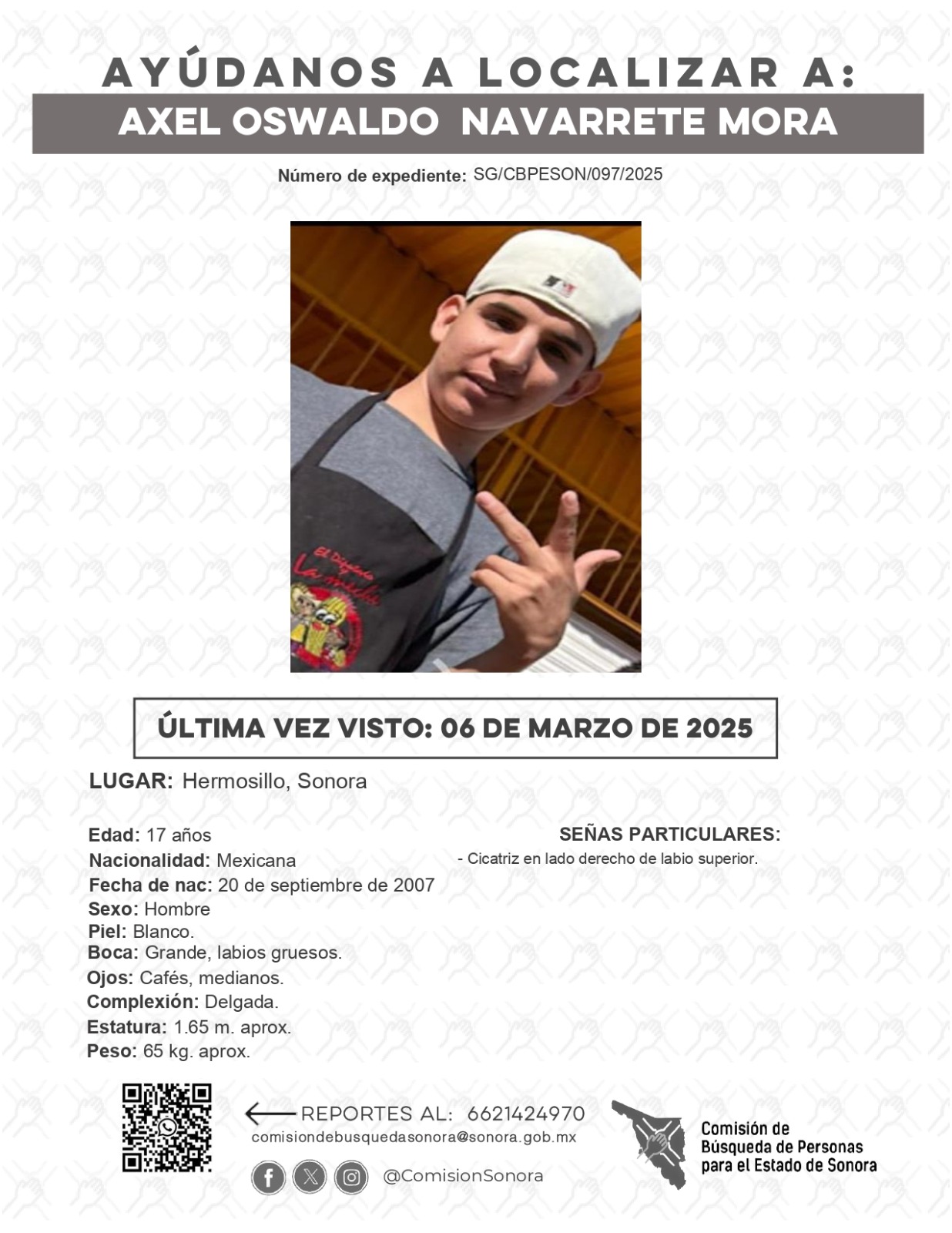 AXEL OSWALDO NAVARRETE MORA - DESAPARECIDO