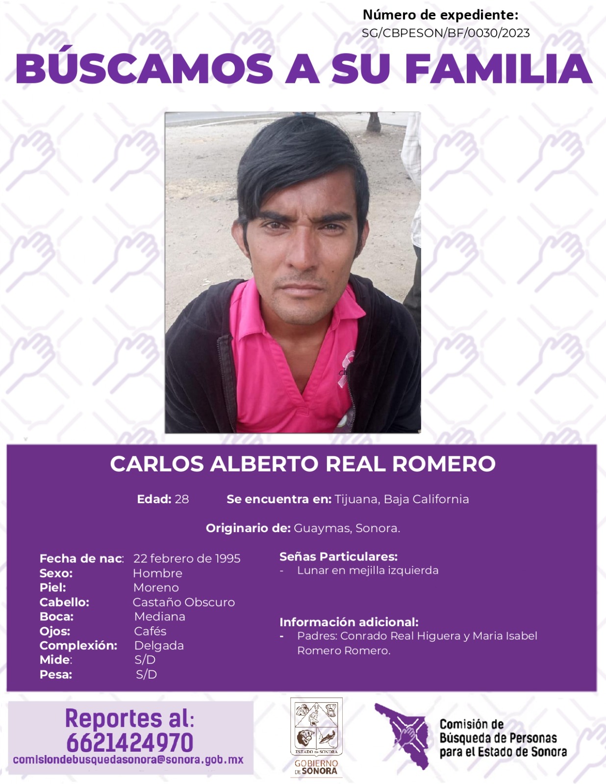 CARLOS ALBERTO REAL ROMERO - BUSQUEDA DE FAMILIA
