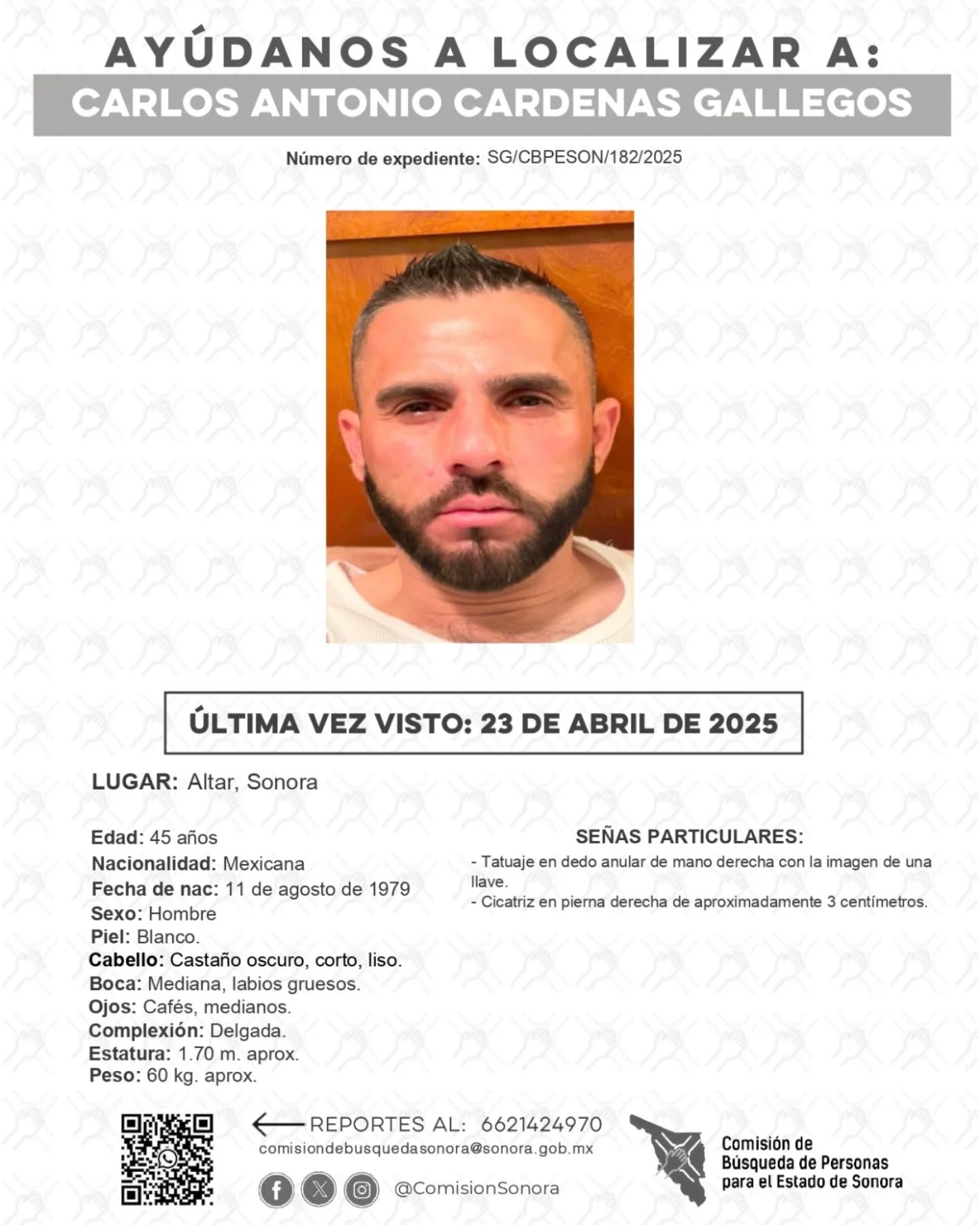 CARLOS ANTONIO CARDENAS GALLEGOS - DESAPARECIDO