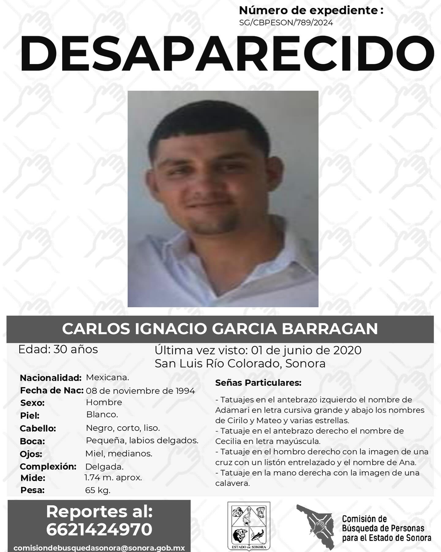 CARLOS IGNACIO GARCIA BARRAGAN - DESAPARECIDO