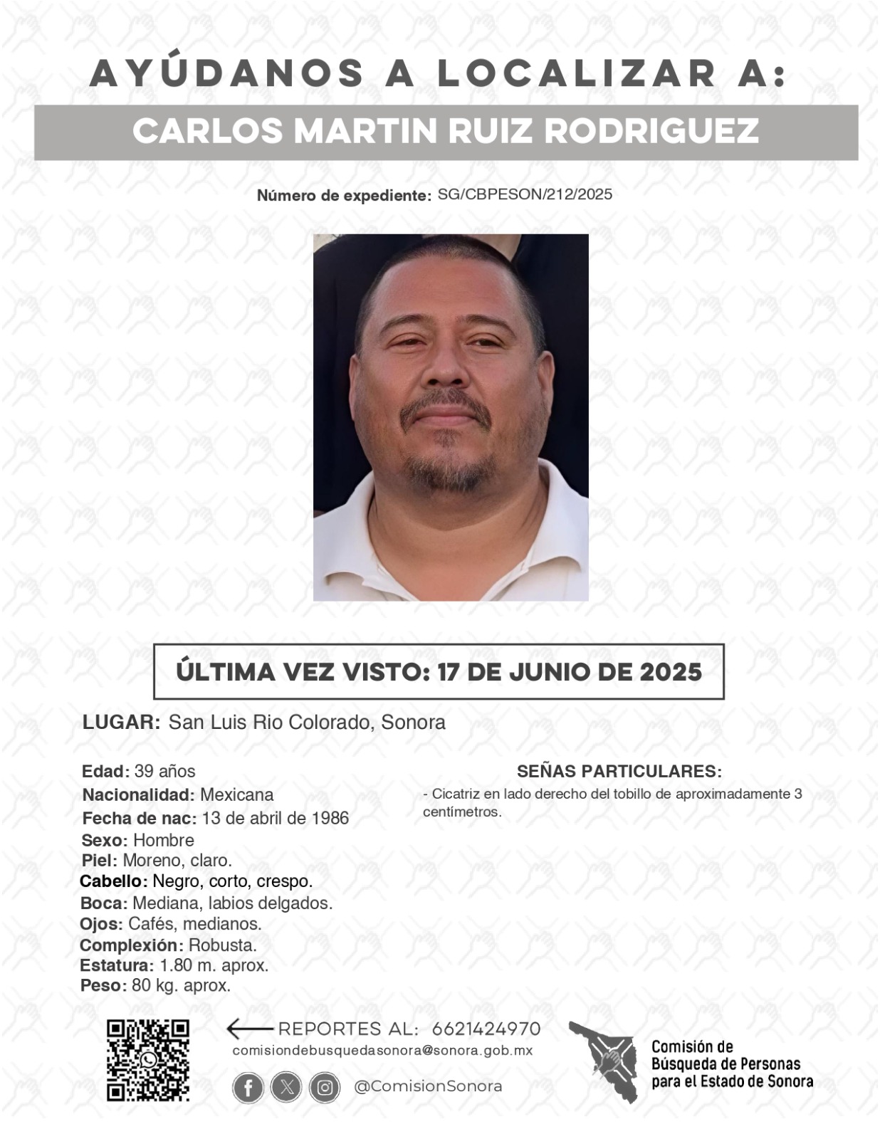 CARLOS MARTIN RUIZ RODRIGUEZ - DESAPARECIDO