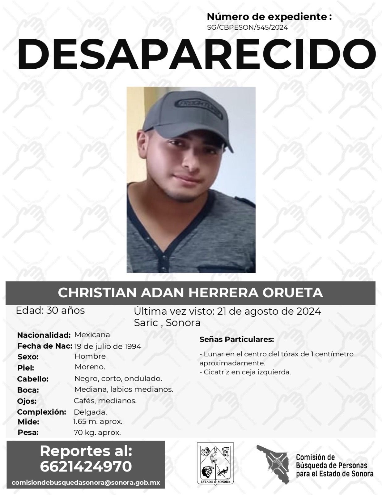 CHRISTIAN ADAN HERRERA ORUETA - DESAPARECIDO