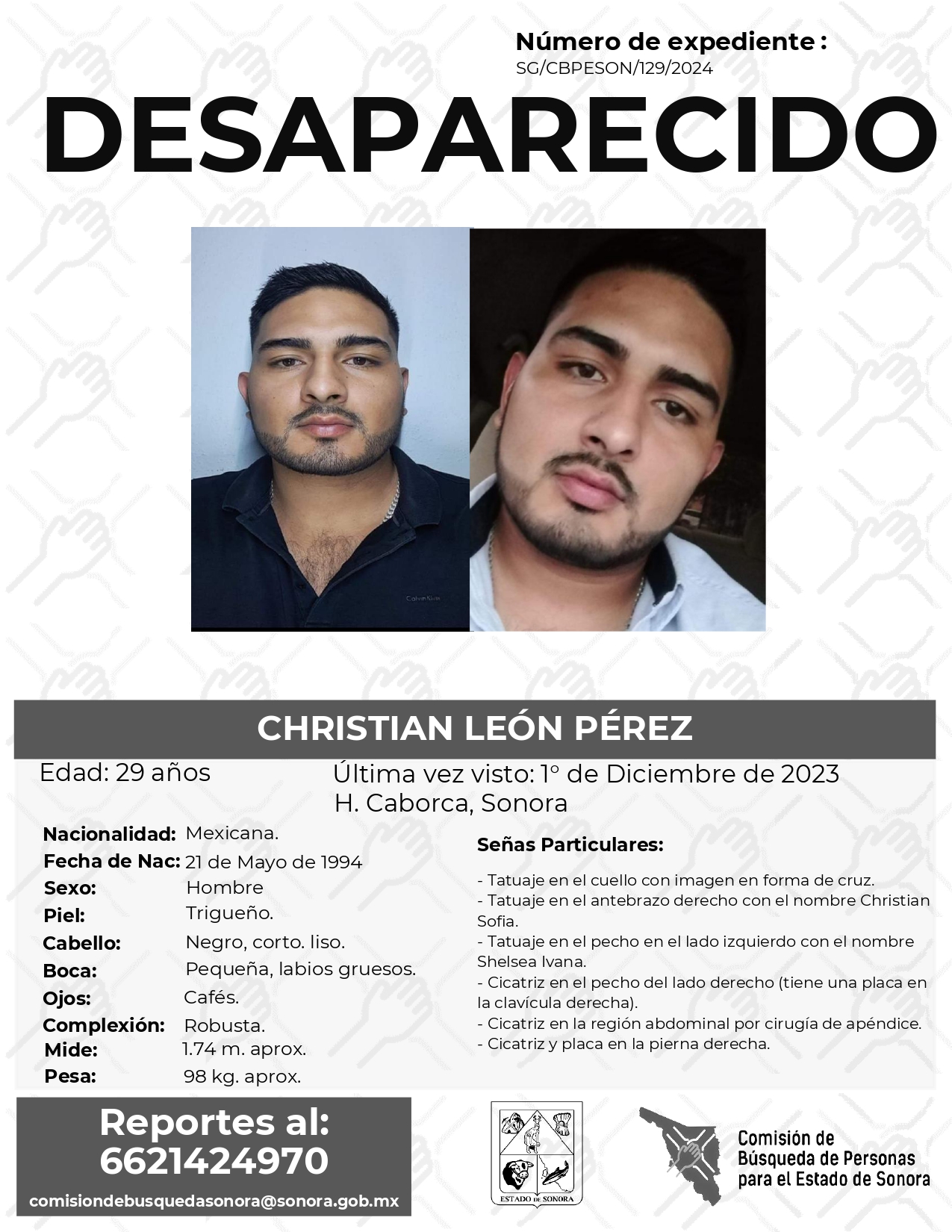 CHRISTIAN LEÓN PÉREZ - DESAPARECIDO