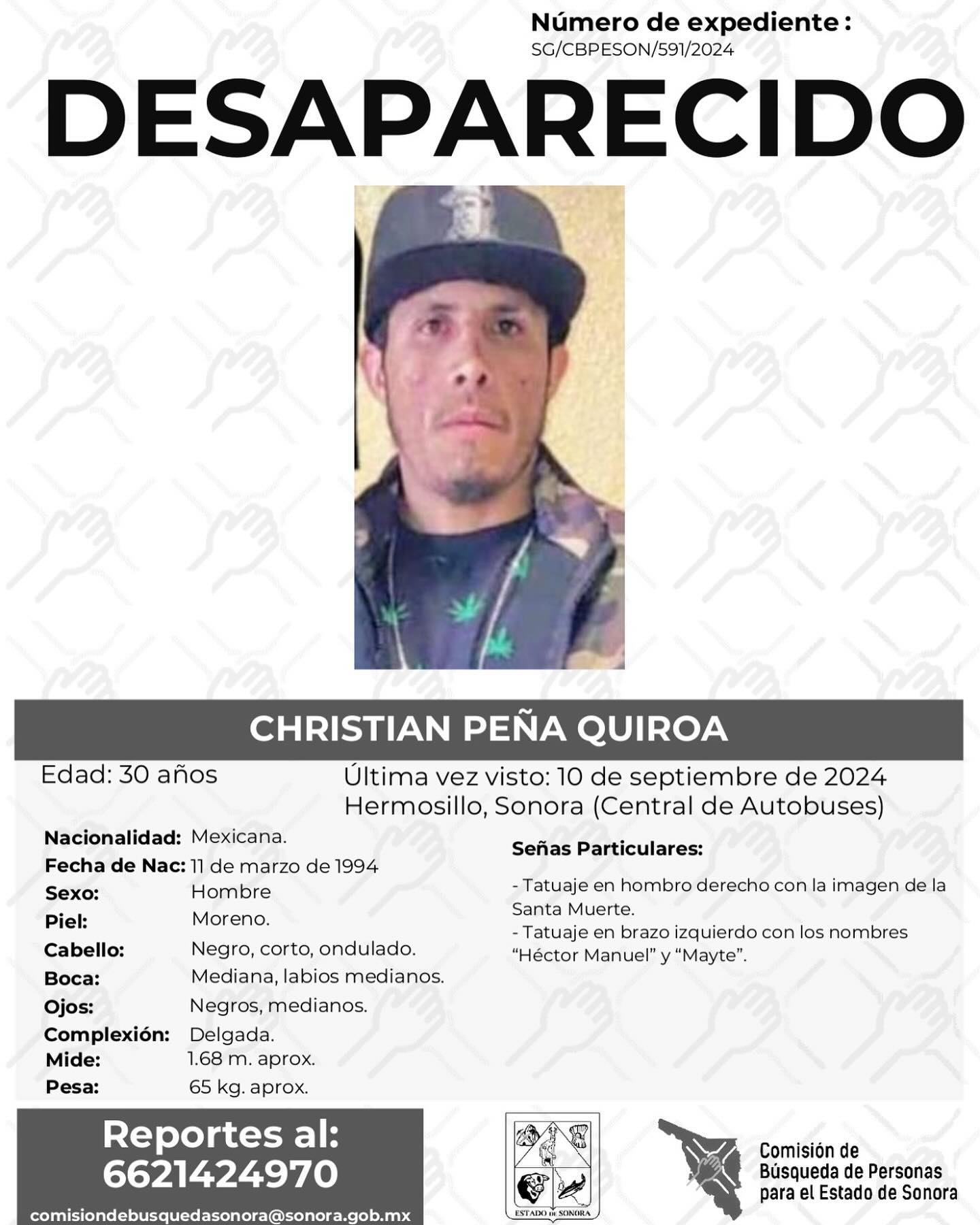 CHRISTIAN PEÑA QUIROA - DESAPARECIDO
