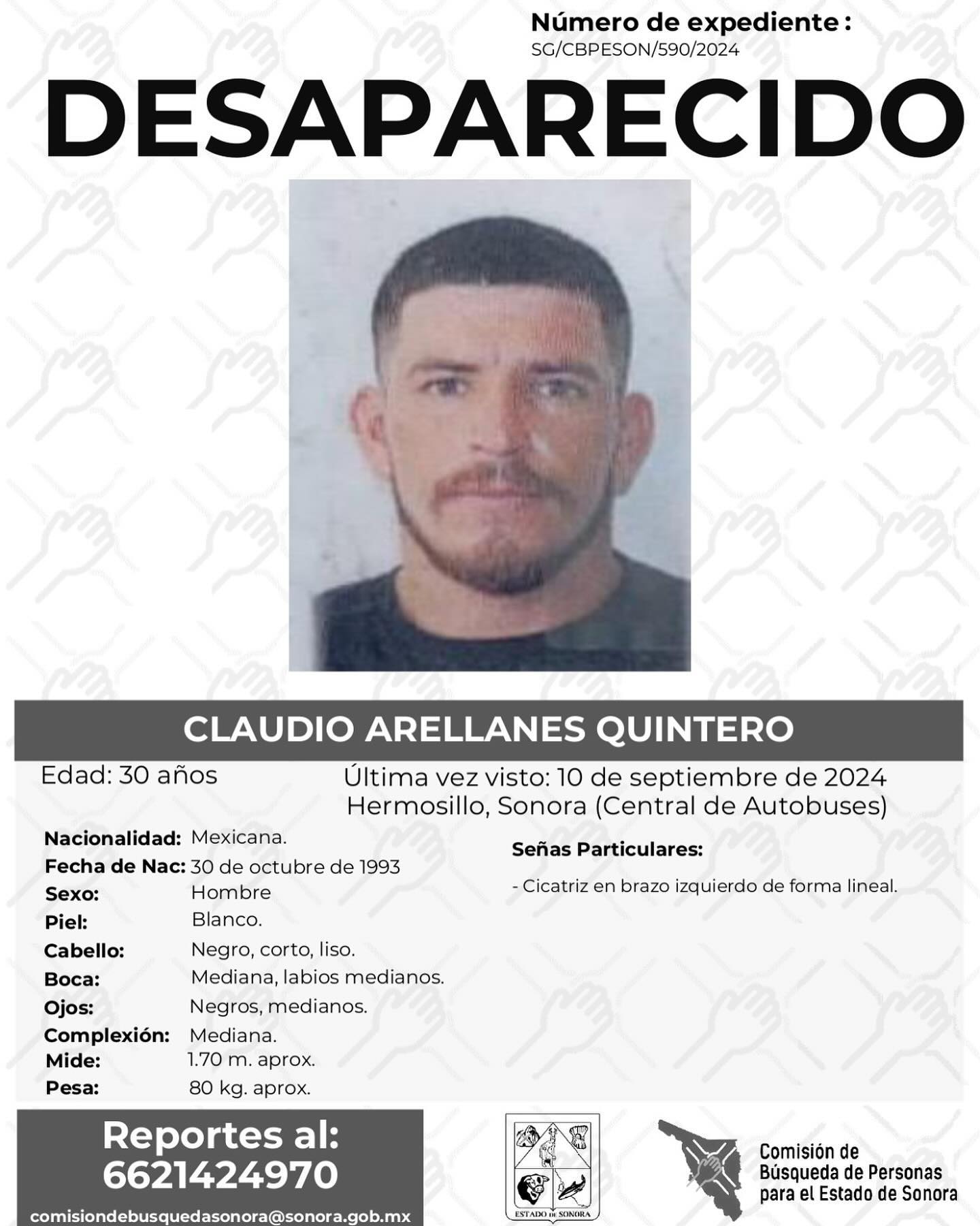 CLAUDIO ARELLANES QUINTERO - DESAPARECIDO