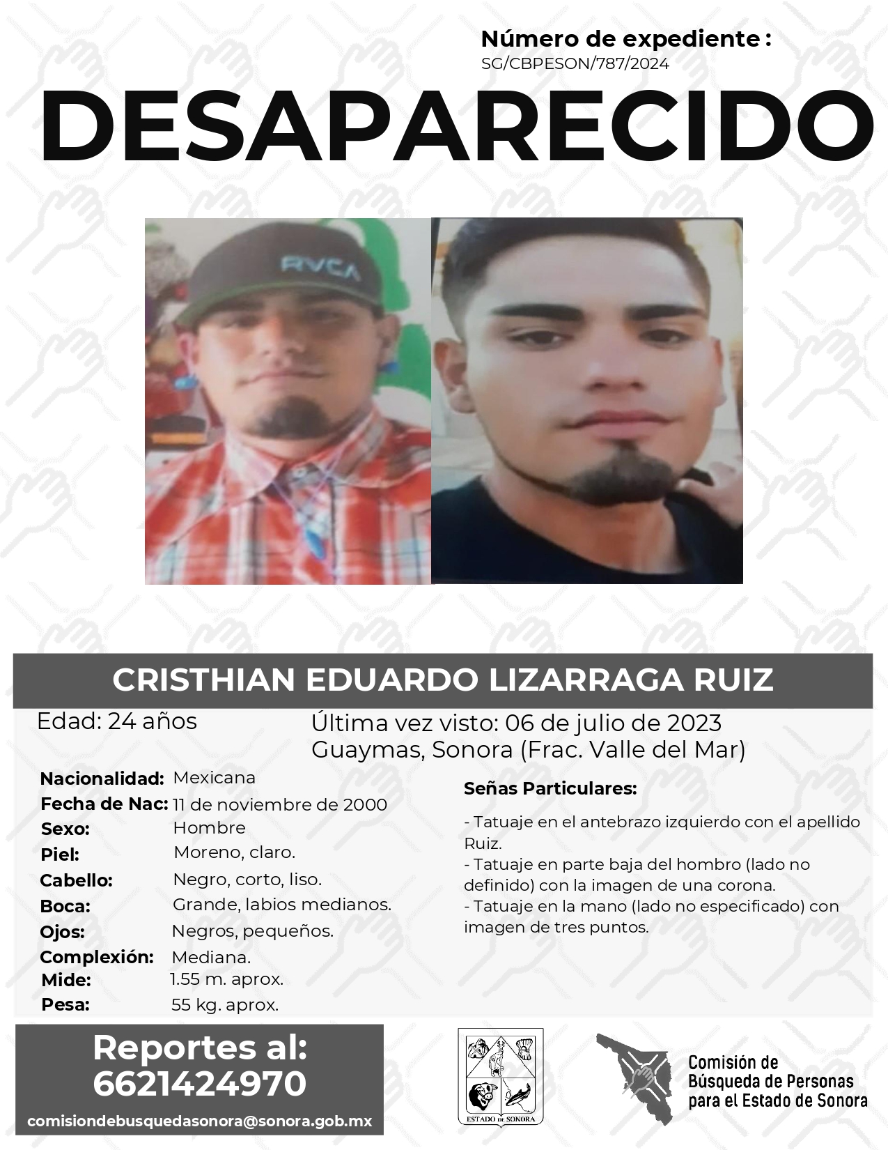 CRISTHIAN EDUARDO LIZARRAGA RUIZ - DESAPARECIDO