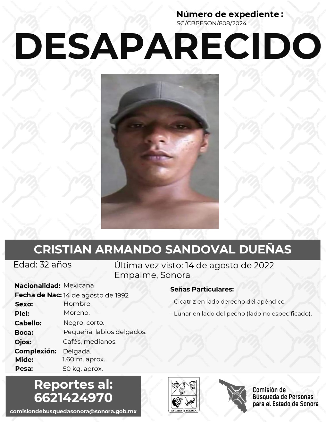 CRISTIAN ARMANDO SANDOVAL DUEÑAS - DESAPARECIDO