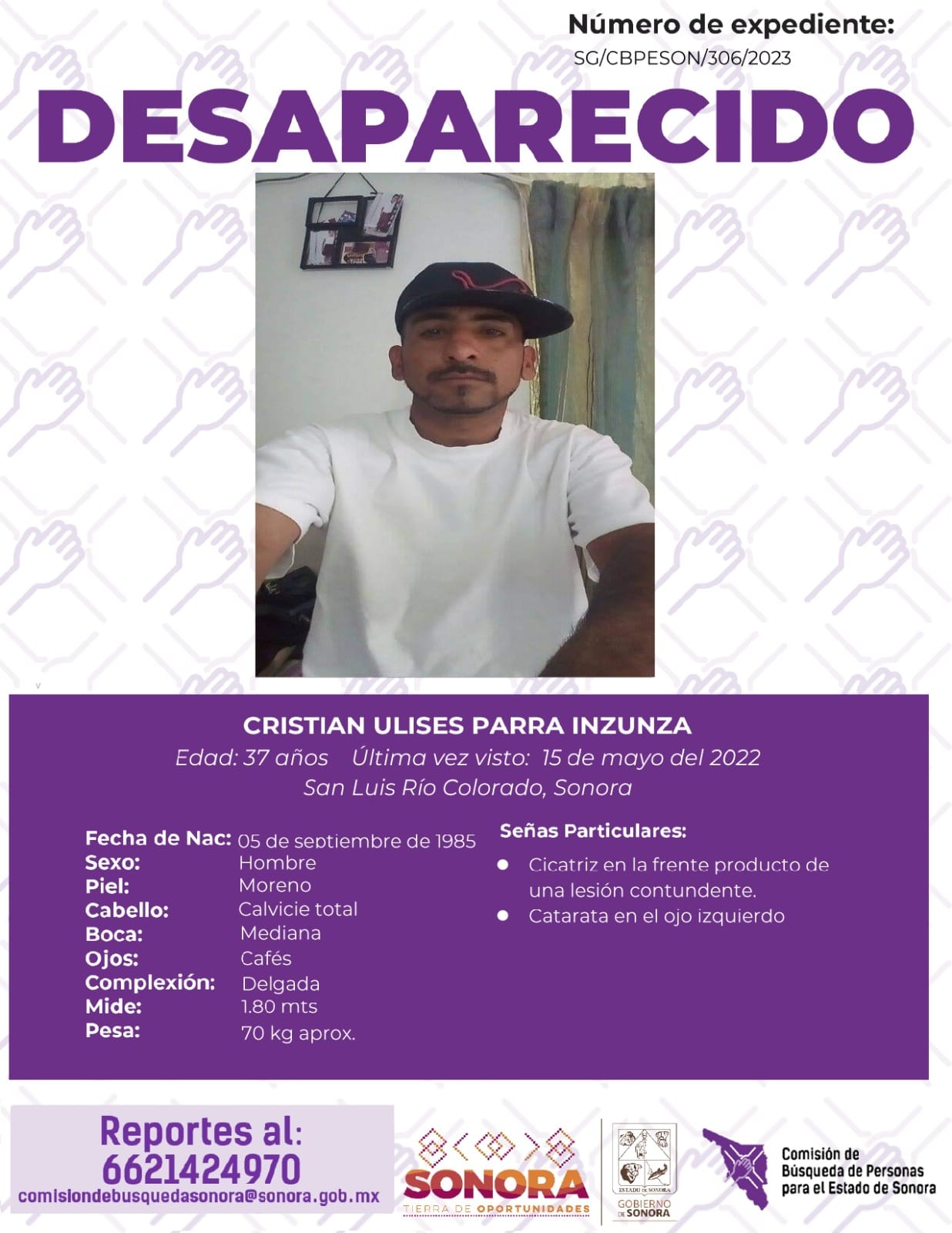 CRISTIAN ULISES PARRA INZUNZA - DESAPARECIDO